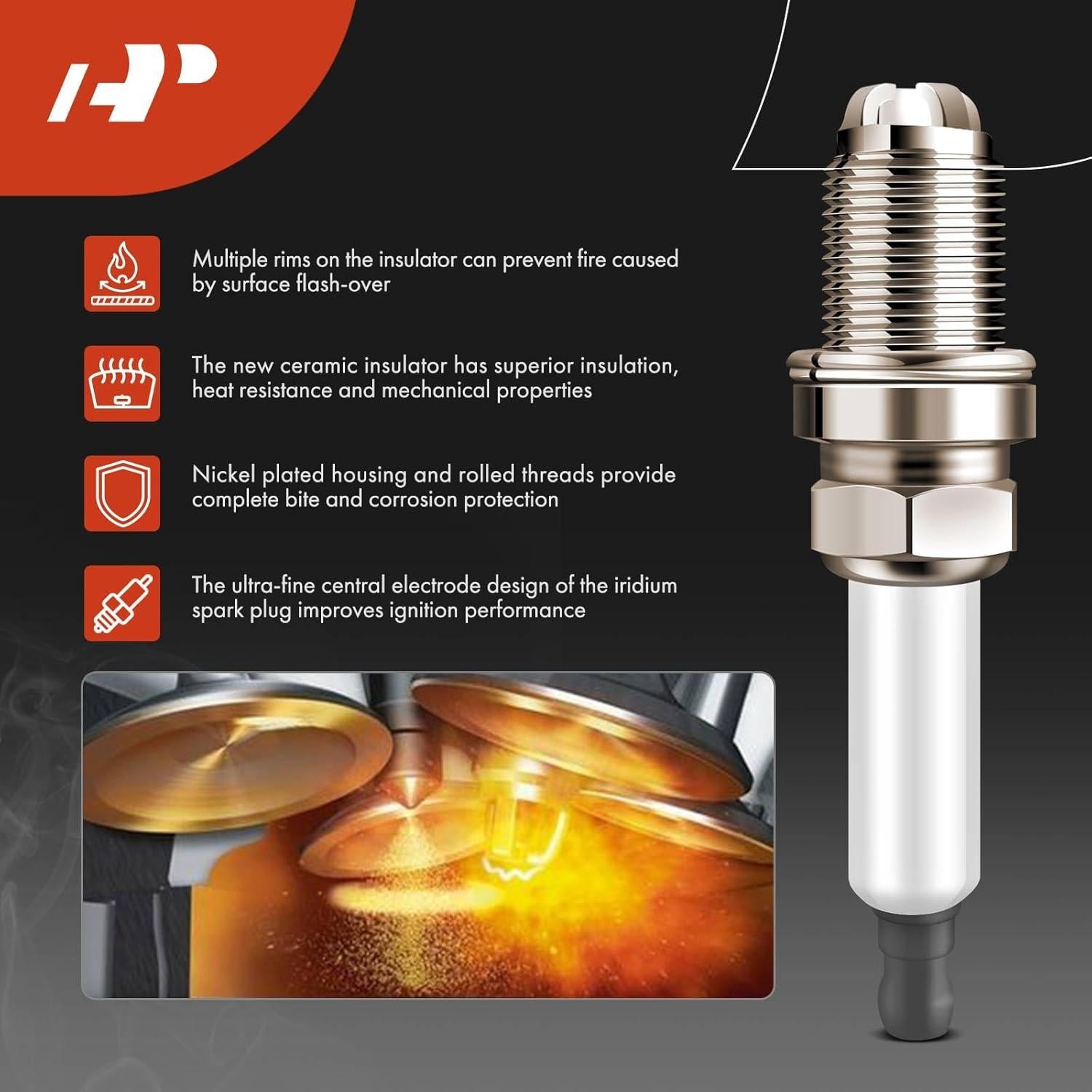 Juego de 8 Bobinas de Encendido y Bujías Iridio A-Premium