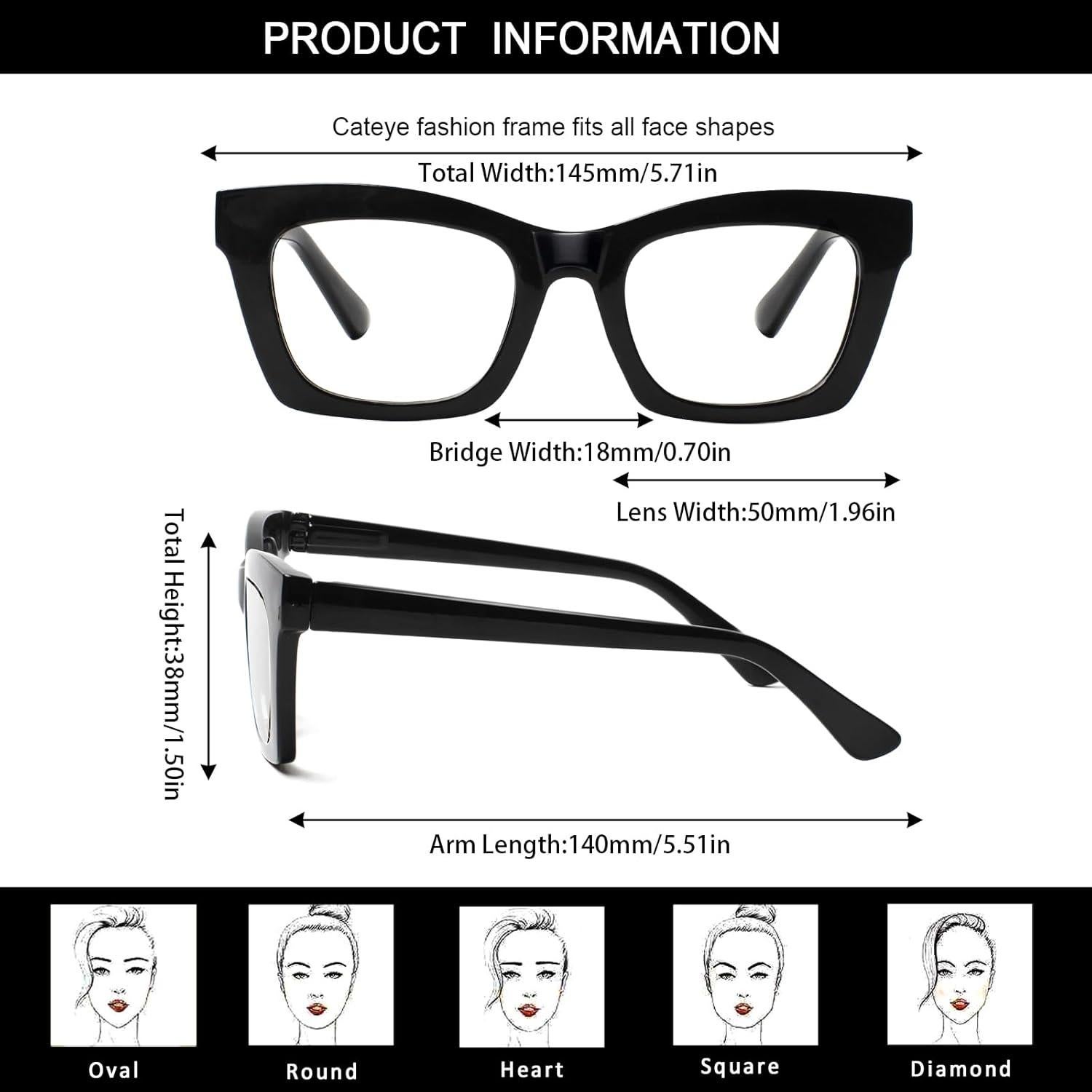 Gafas de Lectura ZOECENT Estilo Oprah 6 Piezas Bloqueo Luz Azul