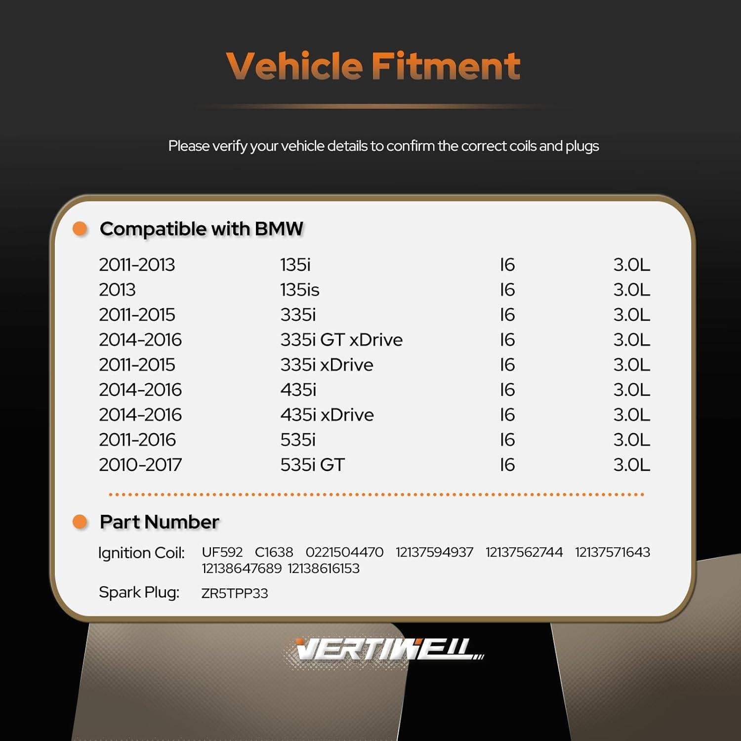 Juego de 6 Bobinas de Encendido y Bujías Platino Vertiwell