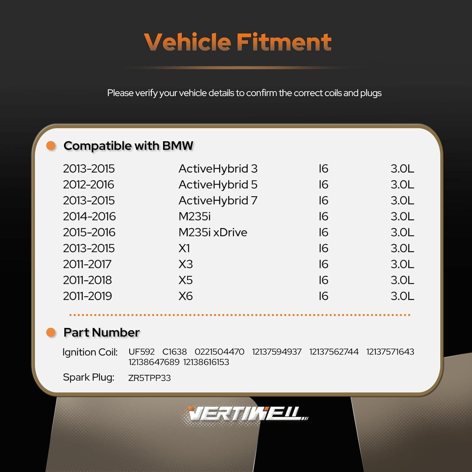 Juego de 6 Bobinas de Encendido y Bujías Platino Vertiwell