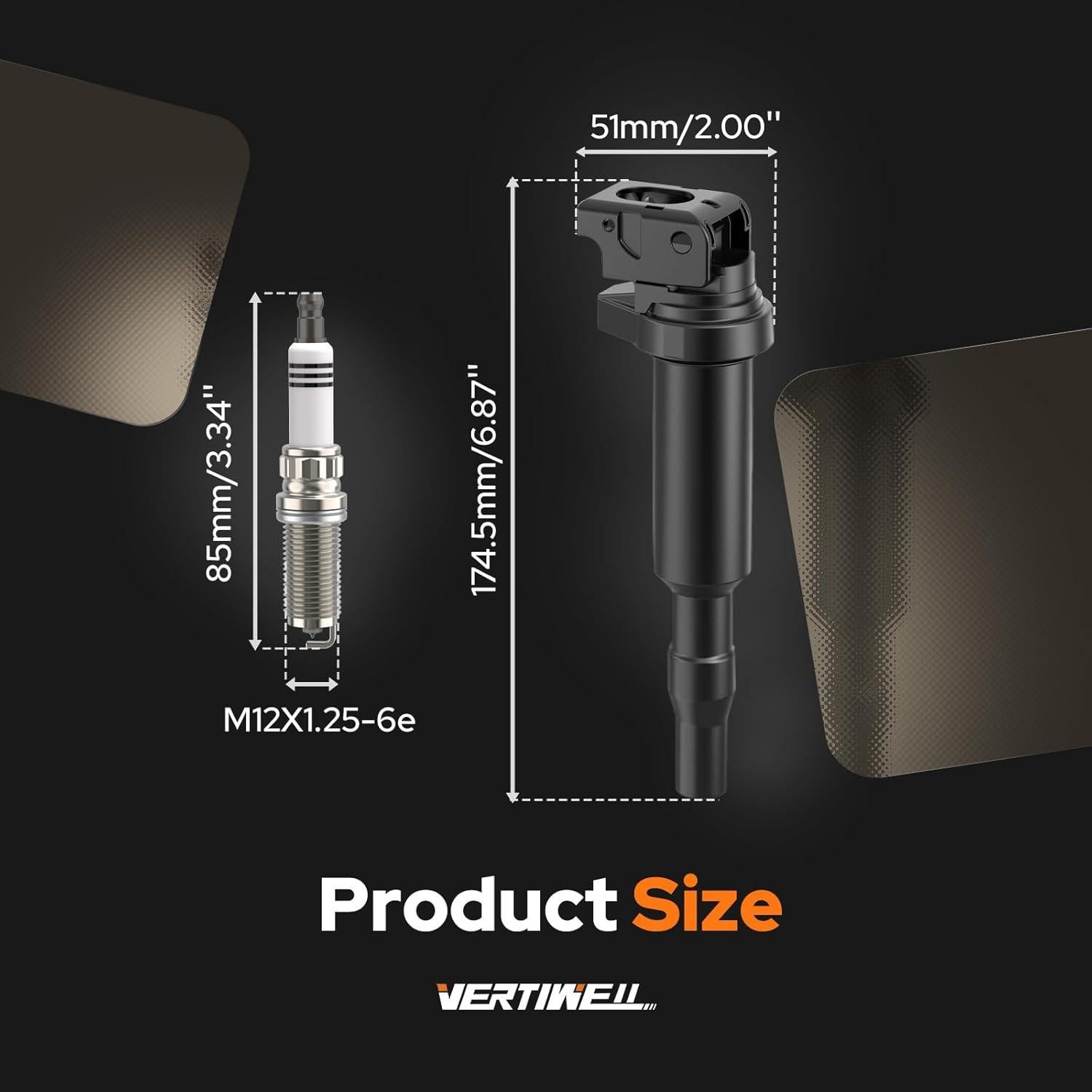 Juego de 6 Bobinas de Encendido y Bujías Platino Vertiwell