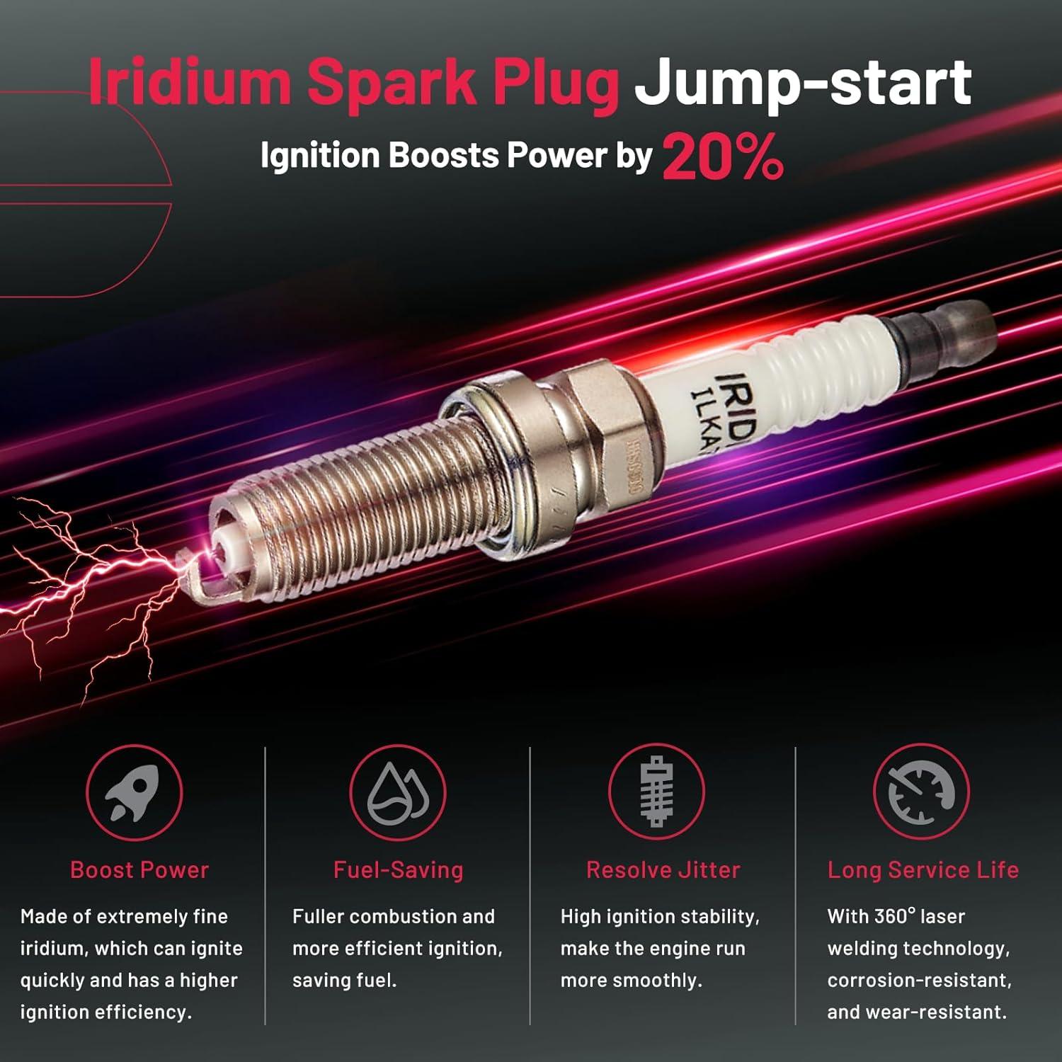 Juego de 4 Bobinas de Encendido UF596 y Bujías 93501 BDFHYK