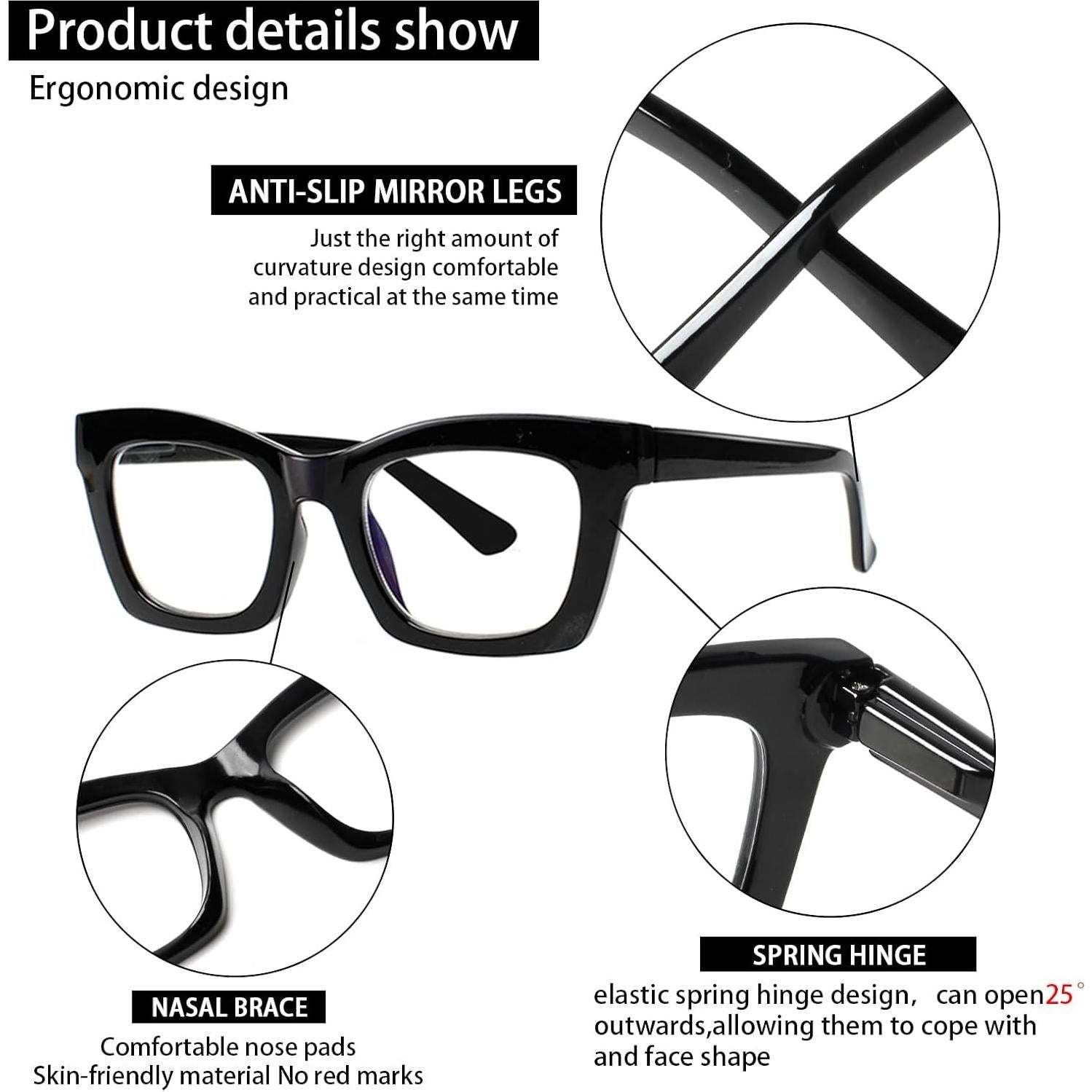 Paquete de 6 Gafas de Lectura ZOECENT con Bloqueo Luz Azul