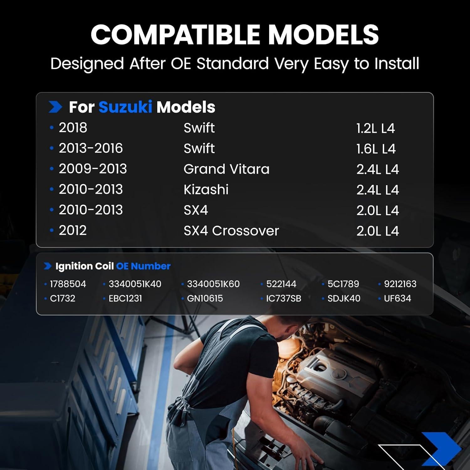 Paquete de 4 Bobinas de Encendido SYKRSS UF634 para Suzuki
