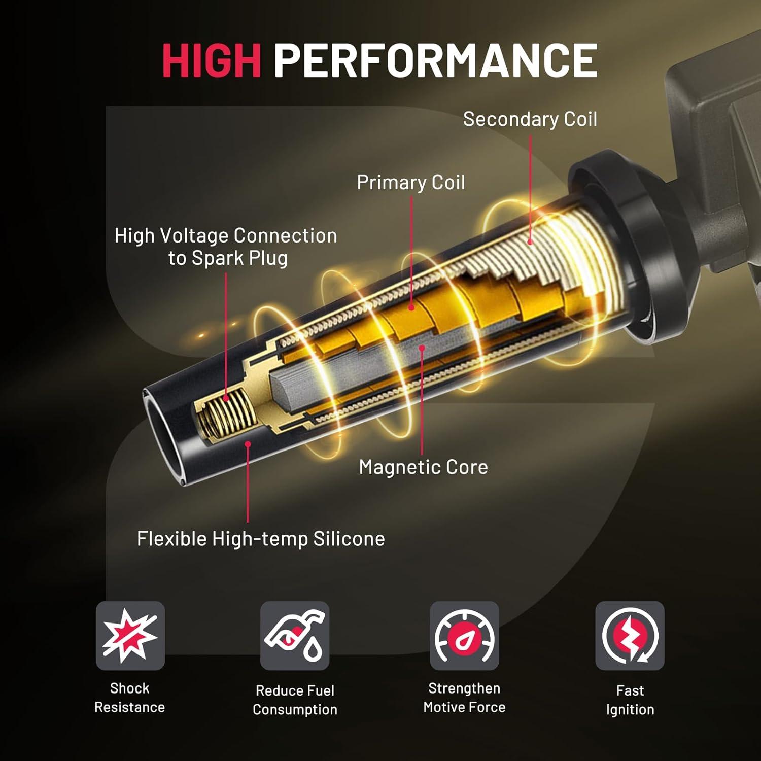 Bobinas de Encendido BDFHYK Pack de 4 para Suzuki 1.2L-2.4L