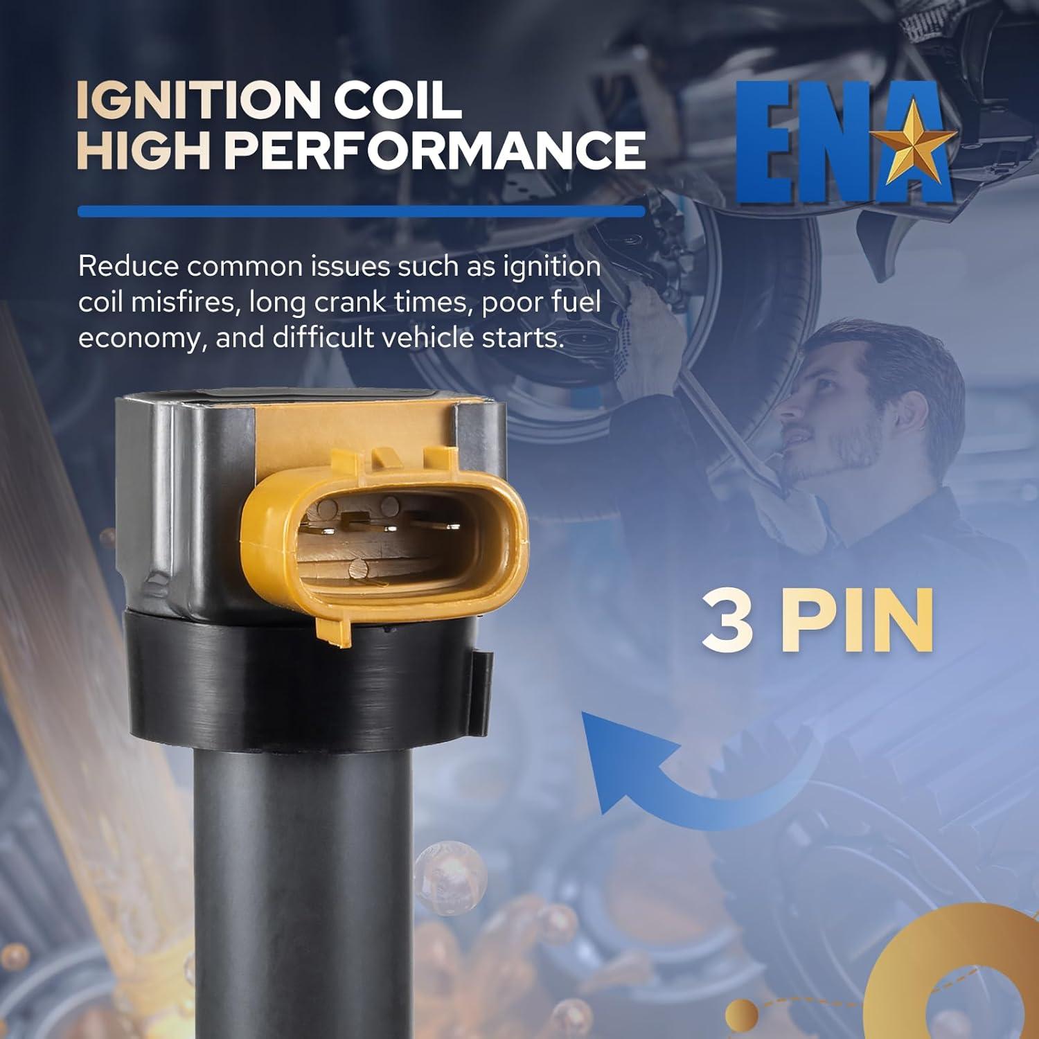 Juego de 4 Bobinas de Encendido ENA para Suzuki 2.0L y 2.4L