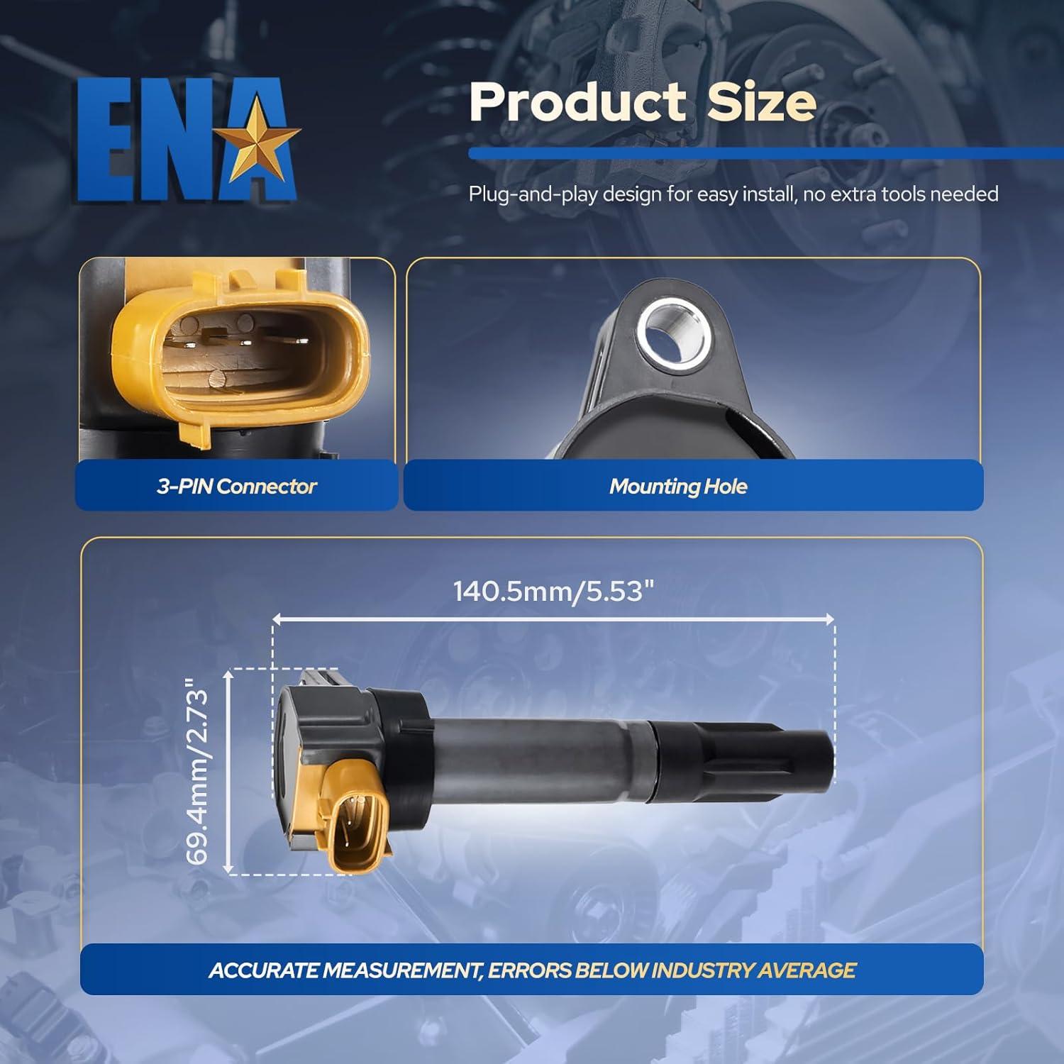 Juego de 4 Bobinas de Encendido ENA para Suzuki 2.0L y 2.4L