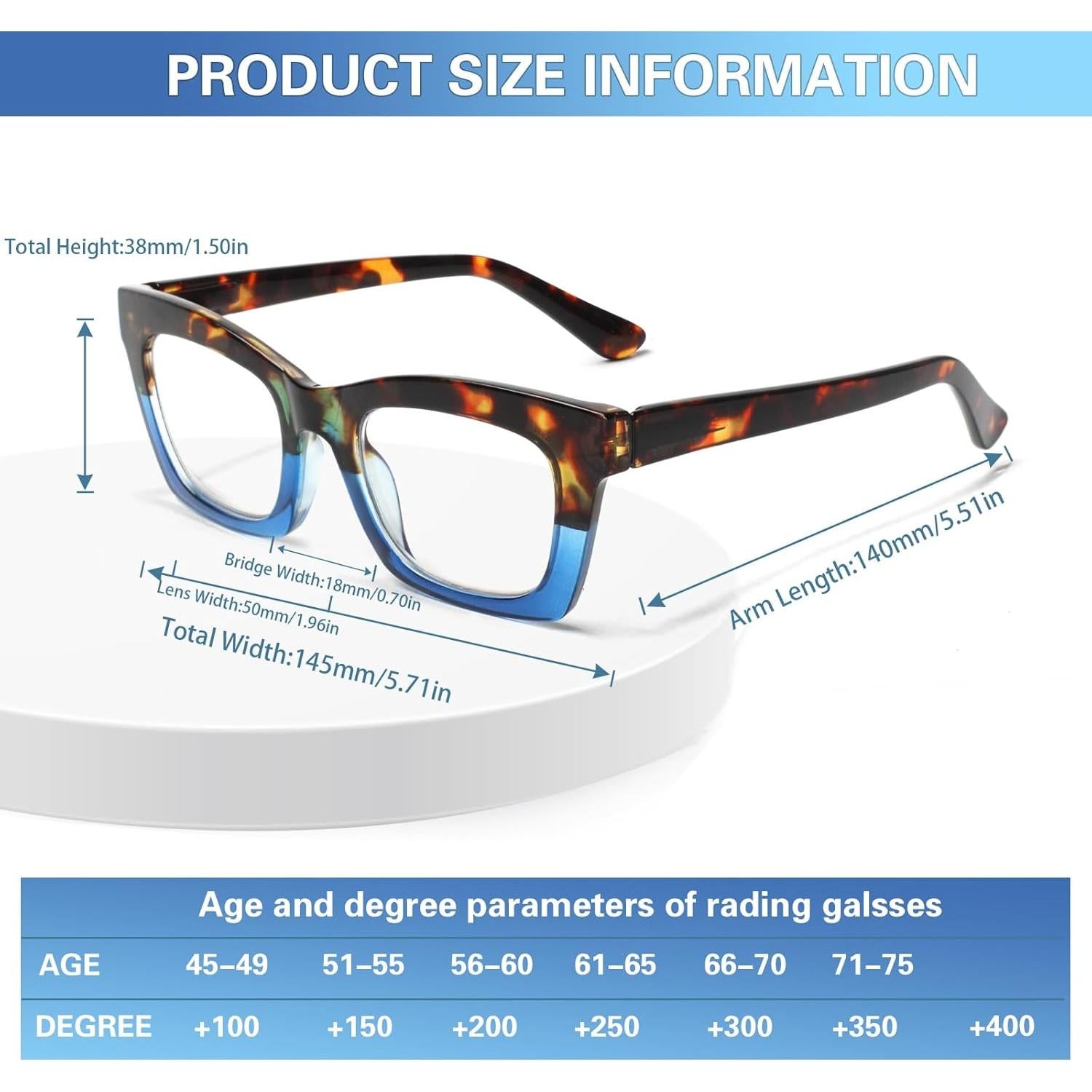 Paquete de 6 Gafas de Lectura ZOECENT con Bloqueo Luz Azul