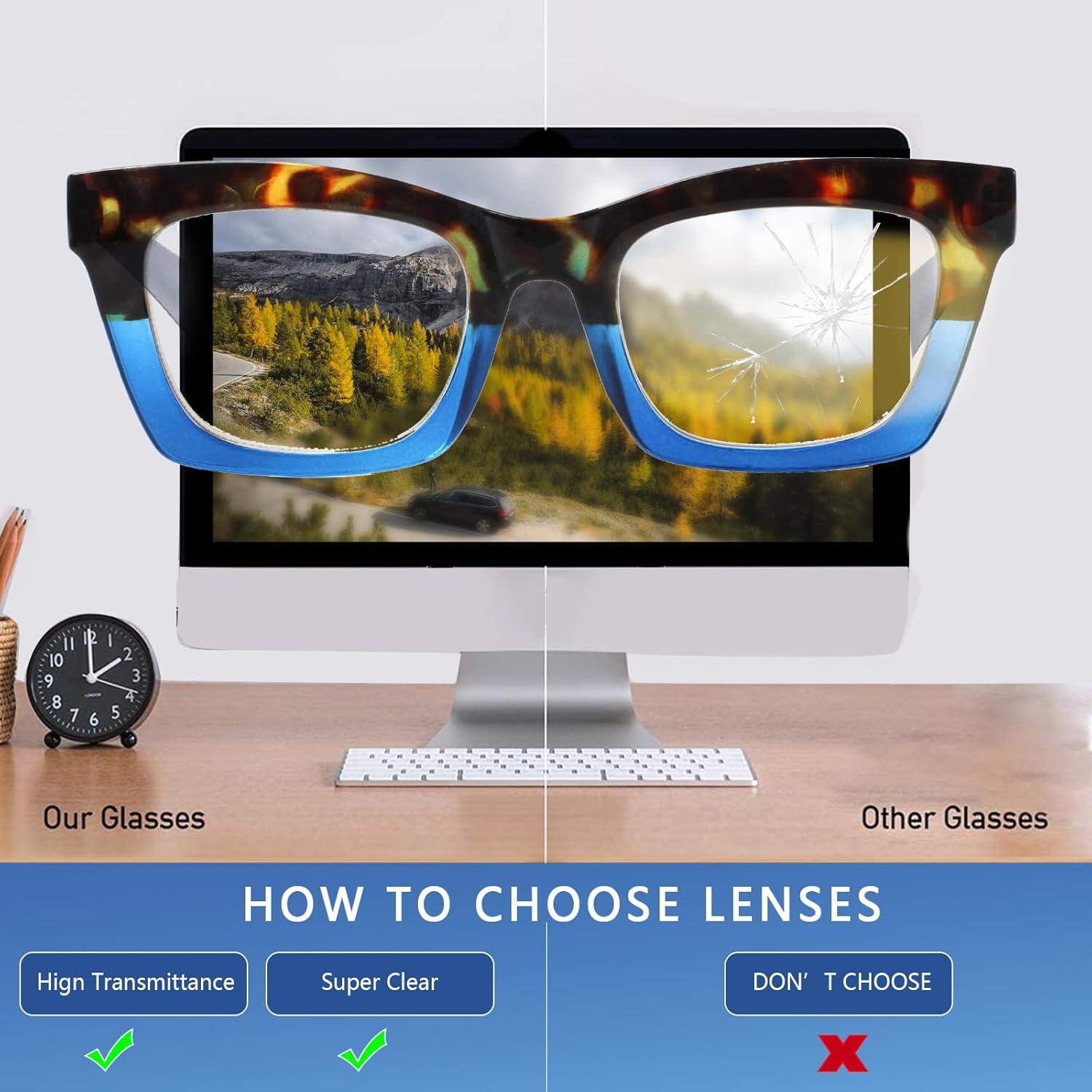 Paquete de 6 gafas de lectura ZOECENT con bloqueo luz azul