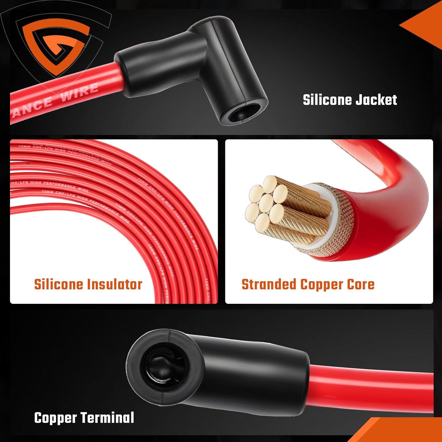 Juego de Cables de Bujía GEARCESS 10.5mm HEI para Chevy V8