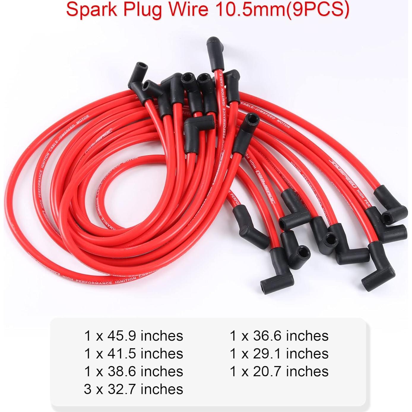 Juego de Cables de Bujía 10.5mm JDMSPEED para Chevrolet SBC/BBC