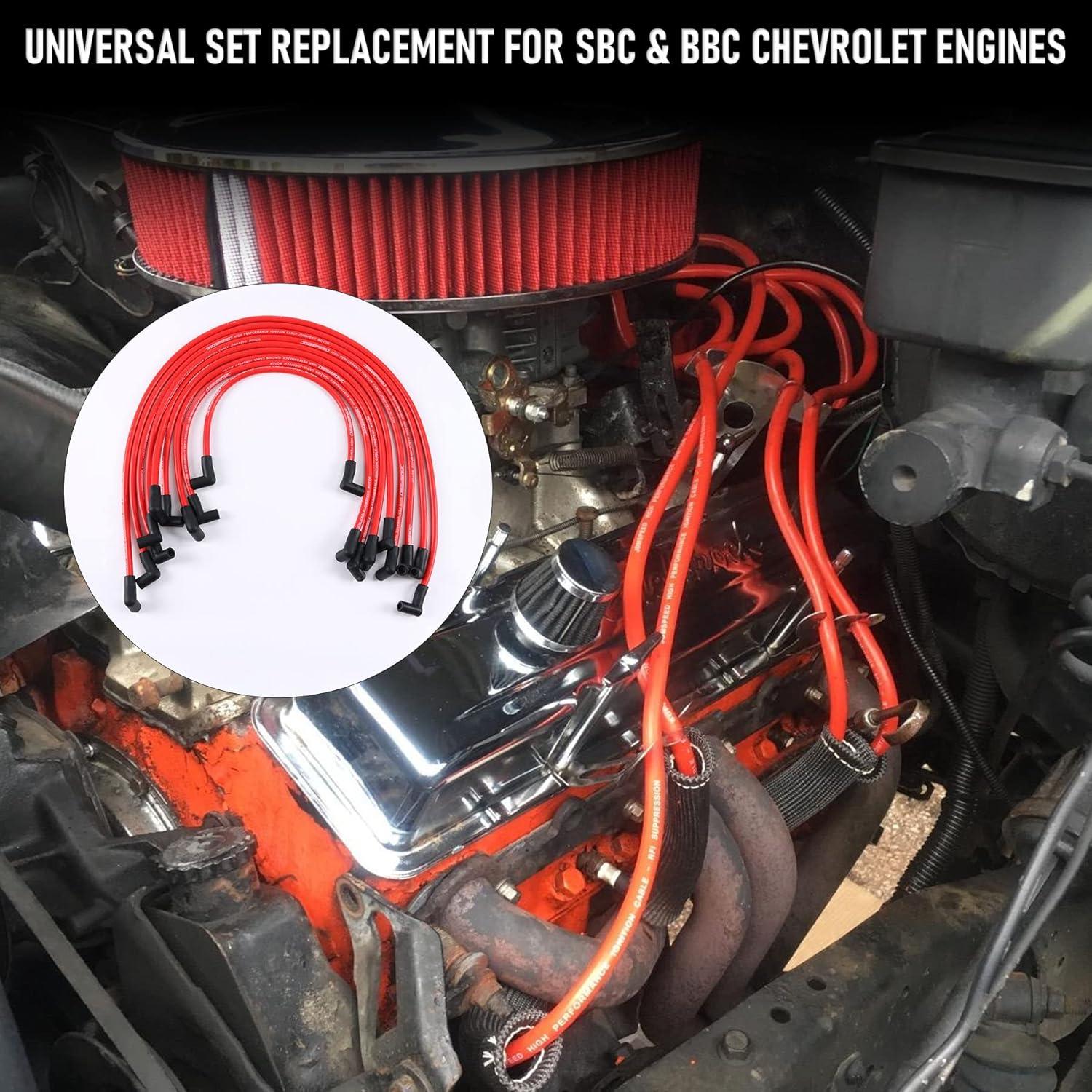 Juego de Cables de Bujía 10.5mm JDMSPEED para Chevrolet SBC/BBC