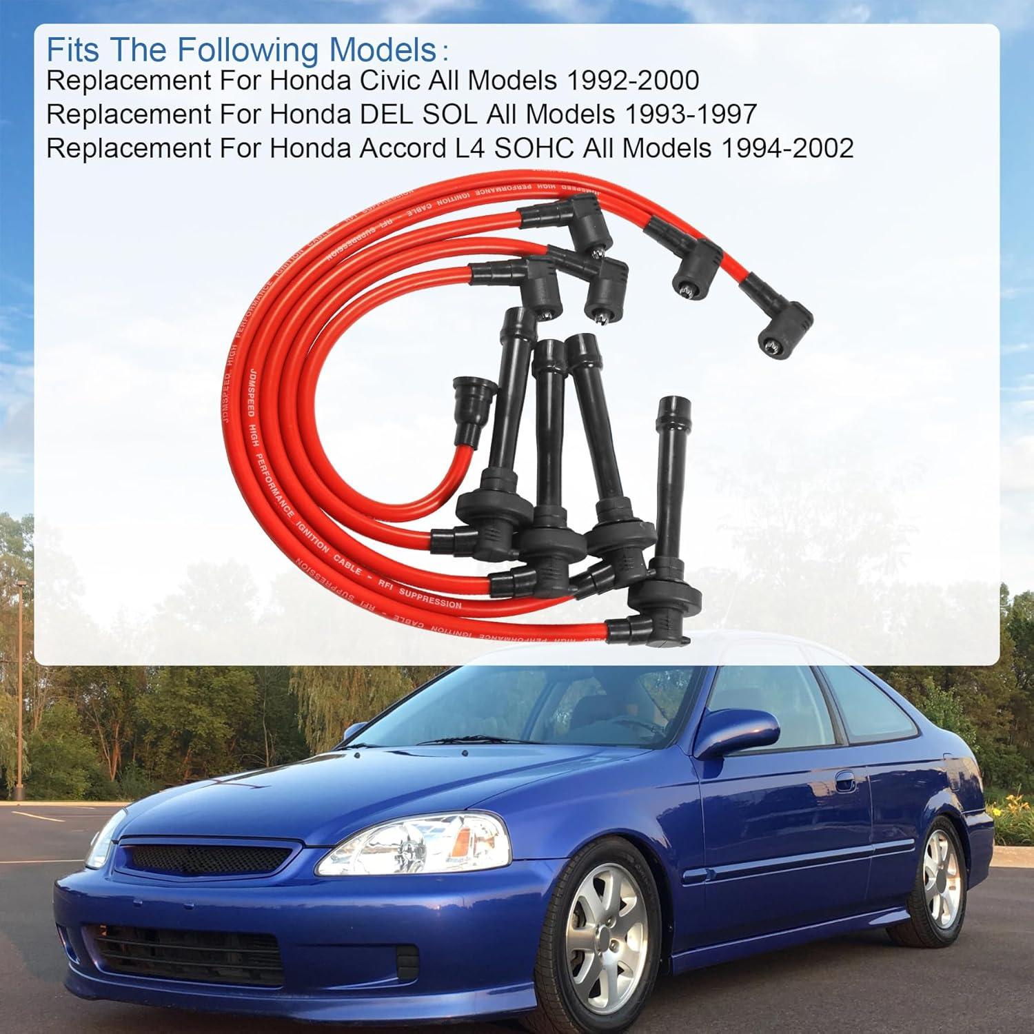Cables de Bujía JDMSPEED Espiral 10.5mm para Honda Civic 92-00
