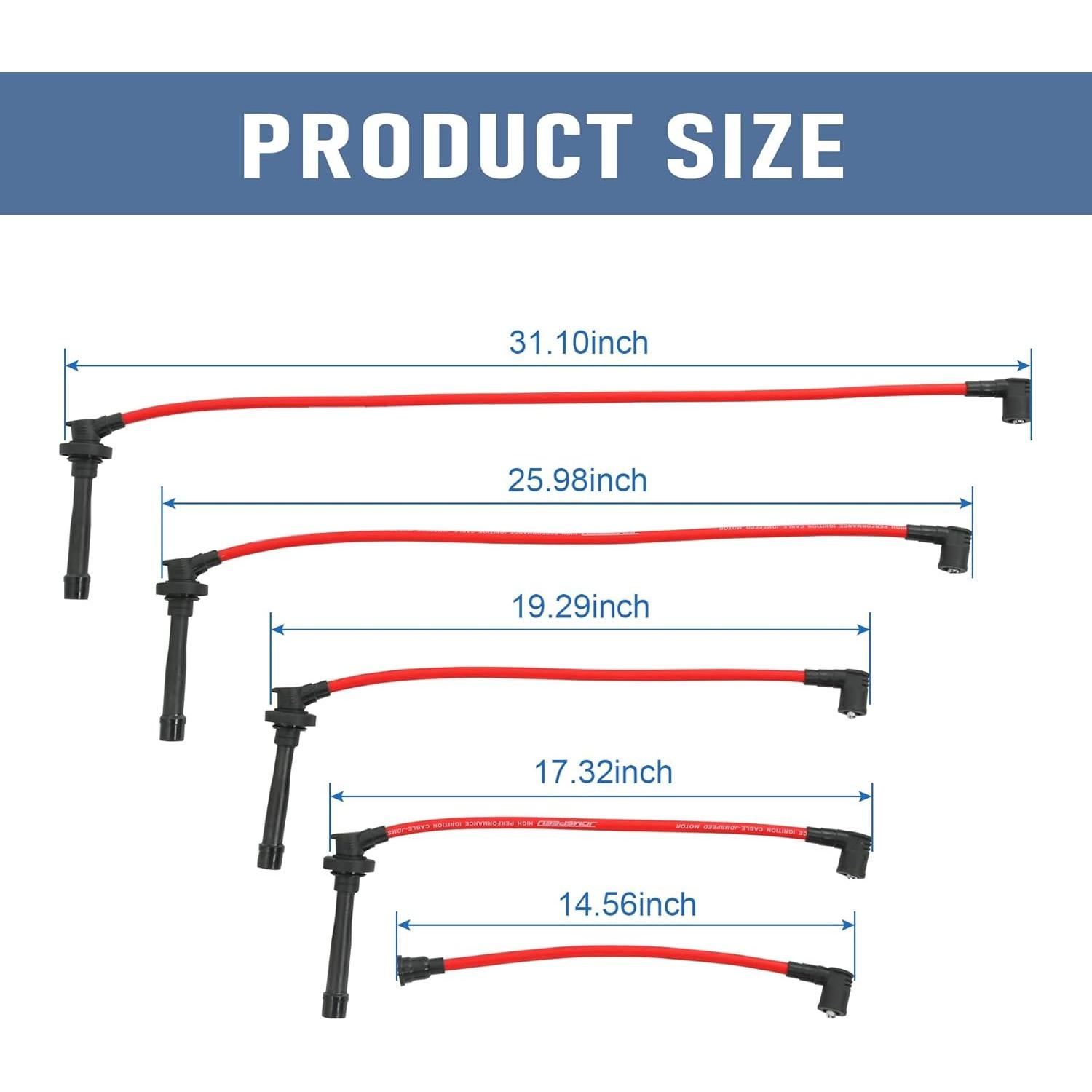 Cables de Bujía JDMSPEED Espiral 10.5mm para Honda Civic 92-00