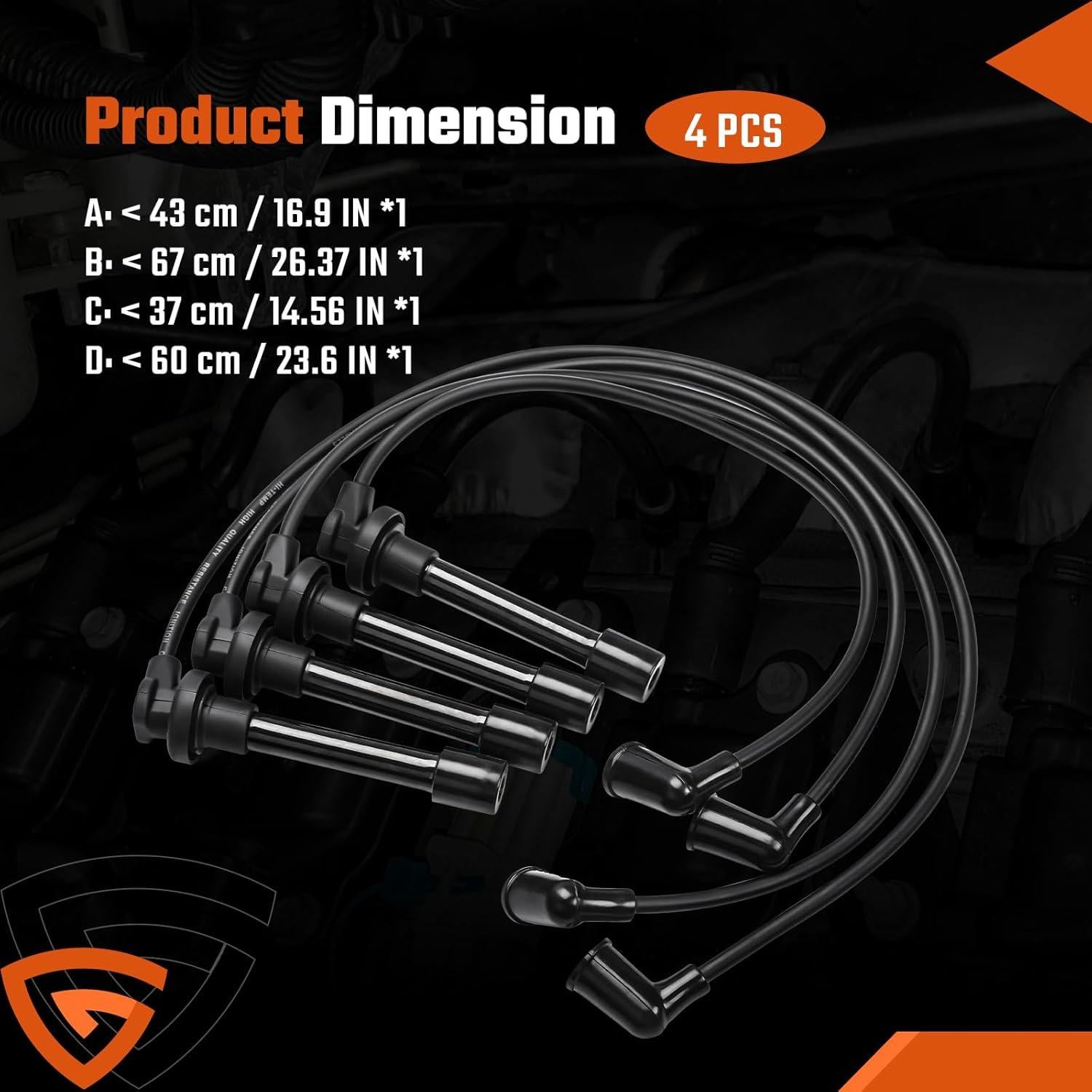 Juego de Cables de Bujía GEARCESS ACPOE01367-GC para Honda y Acura