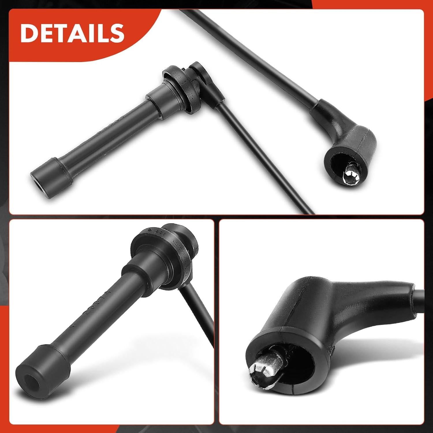 Juego de Cables de Bujía A-Premium Set de 4 para Acura y Honda