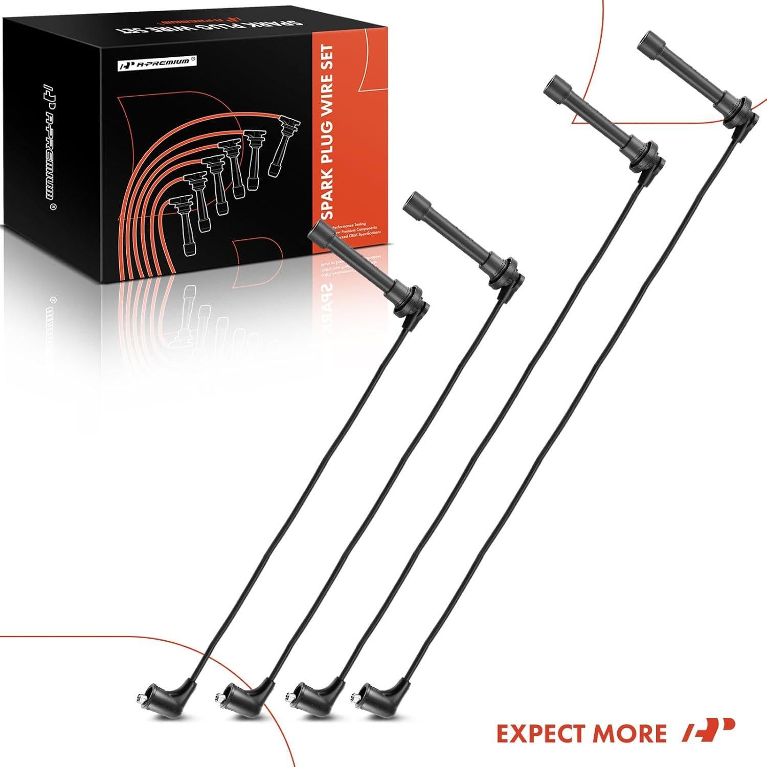 Juego de Cables de Bujía A-Premium Set de 4 para Acura y Honda