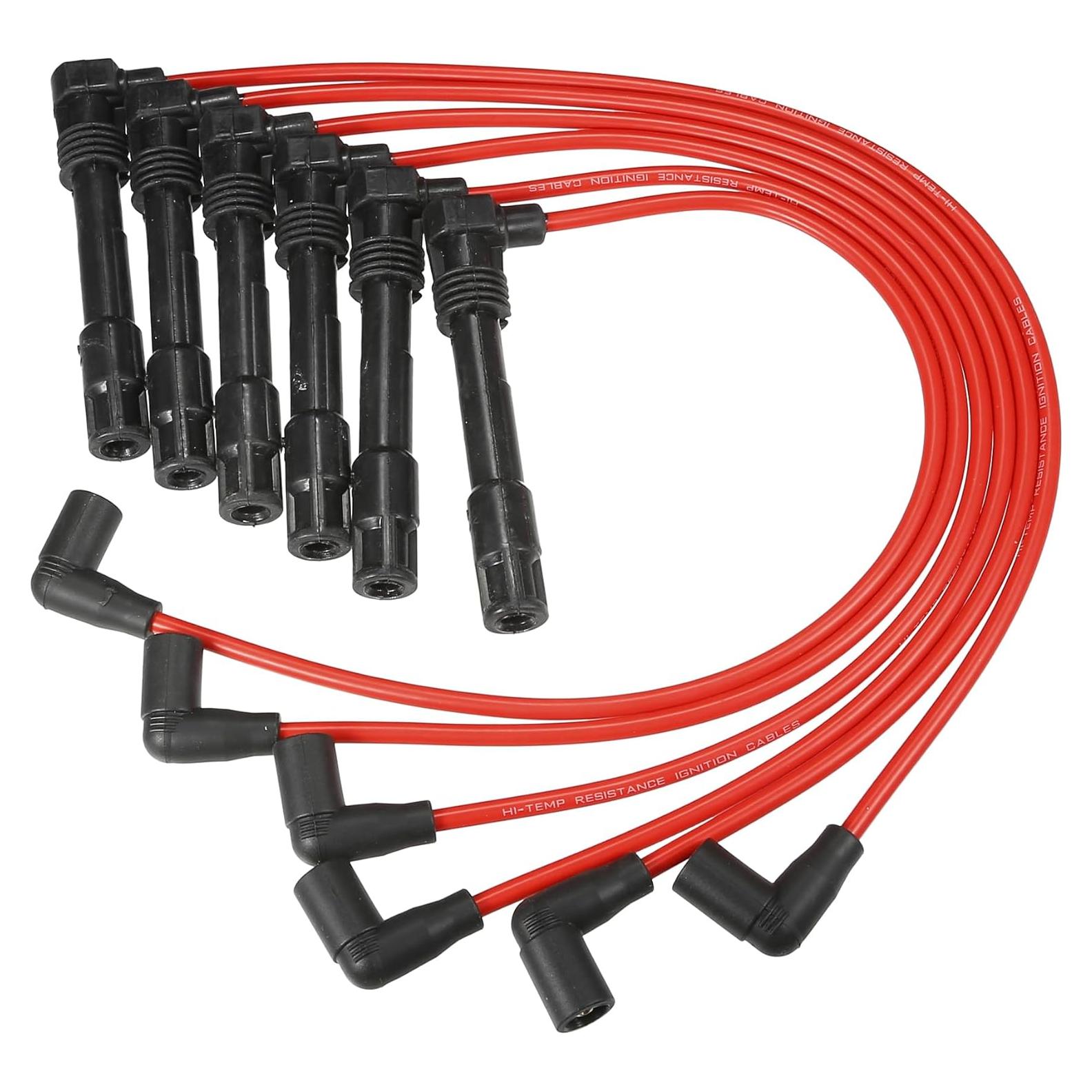 Cables de Bujía de Encendido ACROPIX 7mm Rojo - Paquete de 6