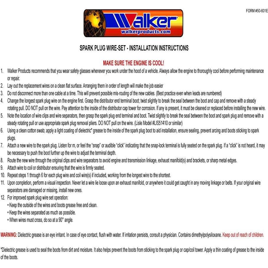 Cables de Bujía Walker 900-1625 para Audi y Volkswagen