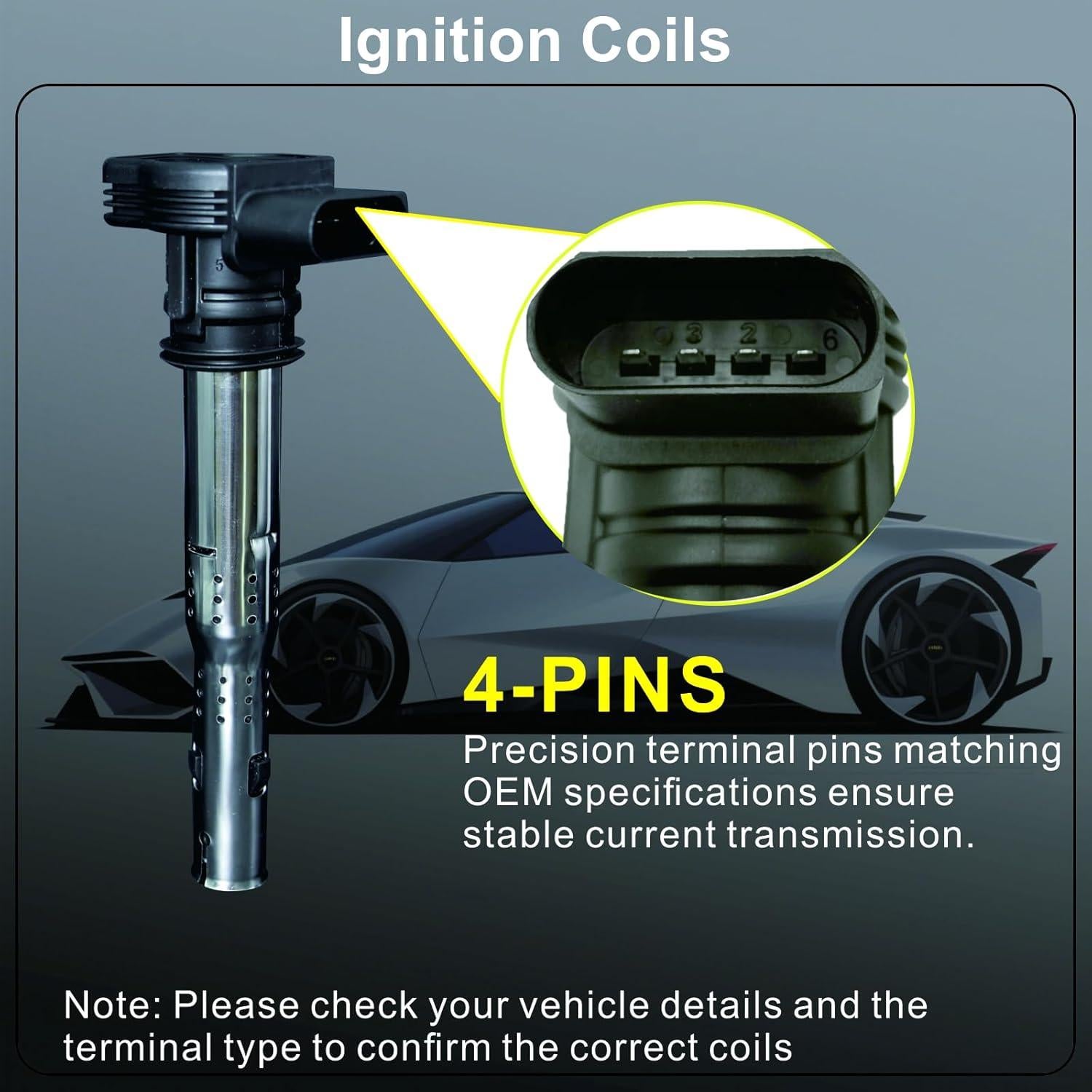 Juego de 4 Bobinas de Encendido y Bujías APDLFSC UF575