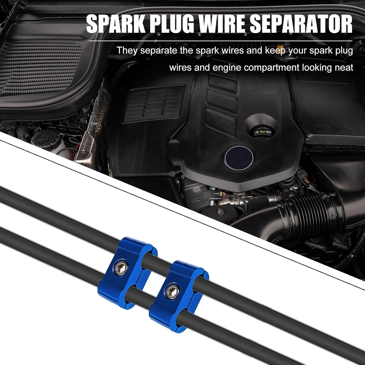 Juego de Separadores de Cables de Bujía YTFRL 4 Piezas Azul