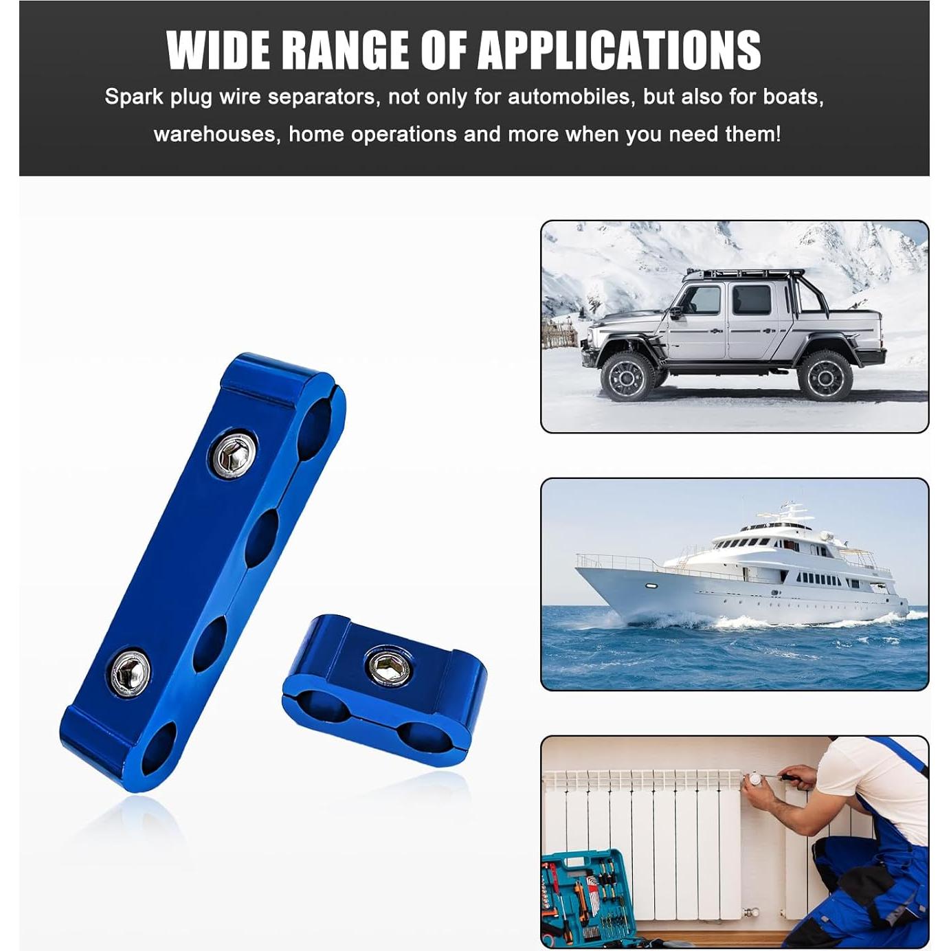Juego de Separadores de Cables de Bujía YTFRL 4 Piezas Azul