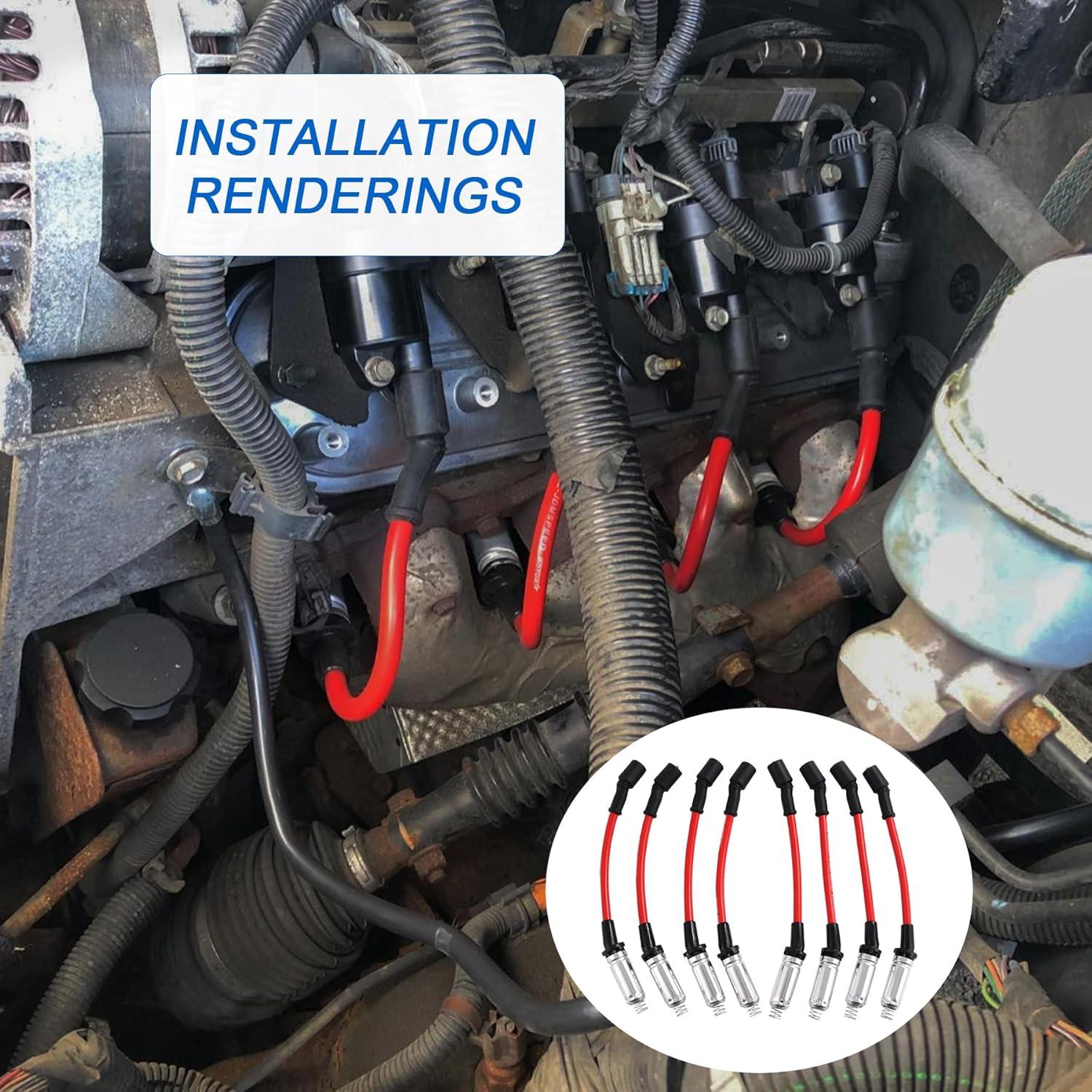 Bujía Cable de Encendido JDMSPEED 10.2mm para Chevy GMC V8