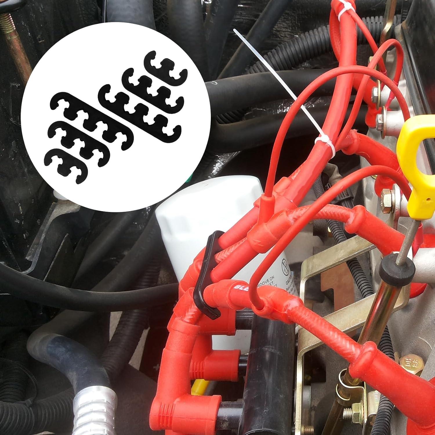 Separador de Cables de Bujía Linsdala 12PCS Negro 7-8.8mm