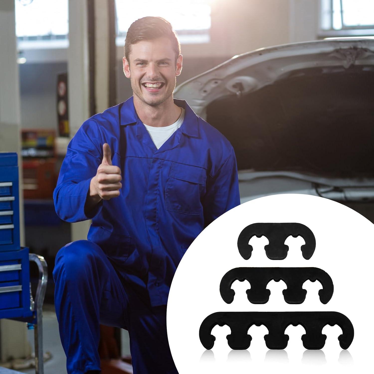 Separador de Cables de Bujía Linsdala 12PCS Negro 7-8.8mm