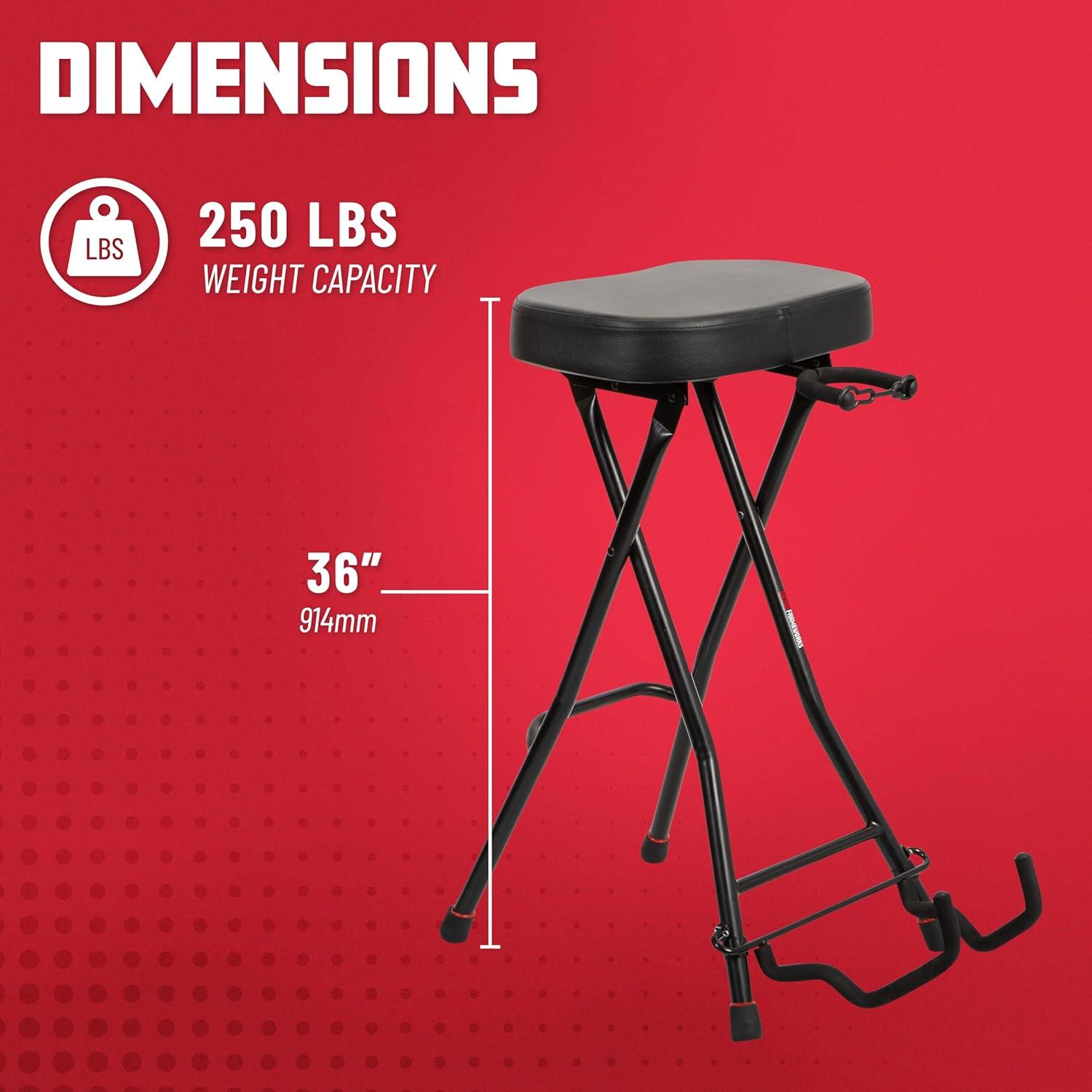 Taburete Plegable Gator Frameworks con Soporte para Guitarra