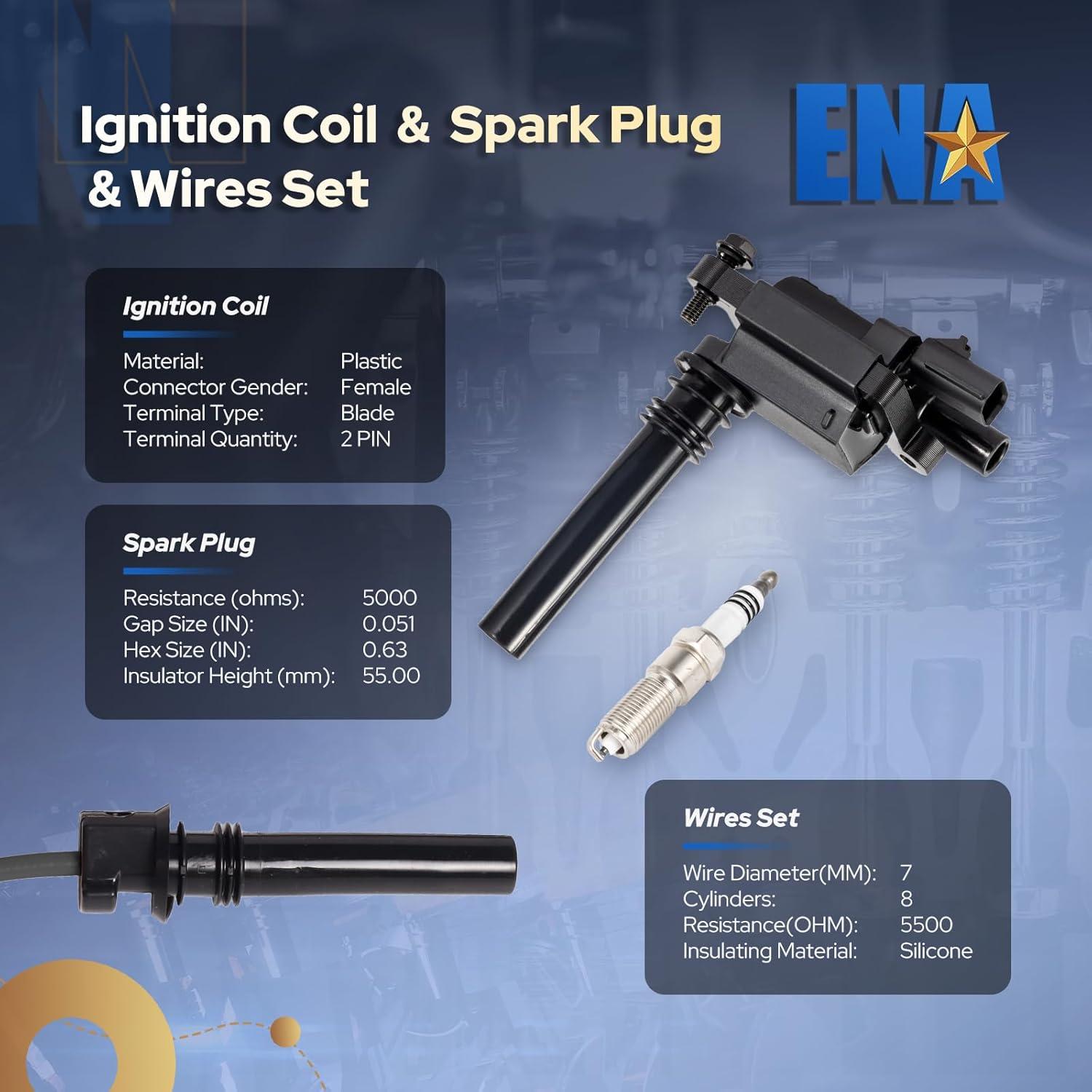 Juego de 8 Bobinas de Encendido ENA + 16 Bujías 5.7L V8