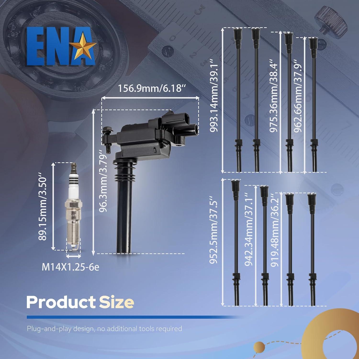 Juego de 8 Bobinas de Encendido ENA + 16 Bujías 5.7L V8
