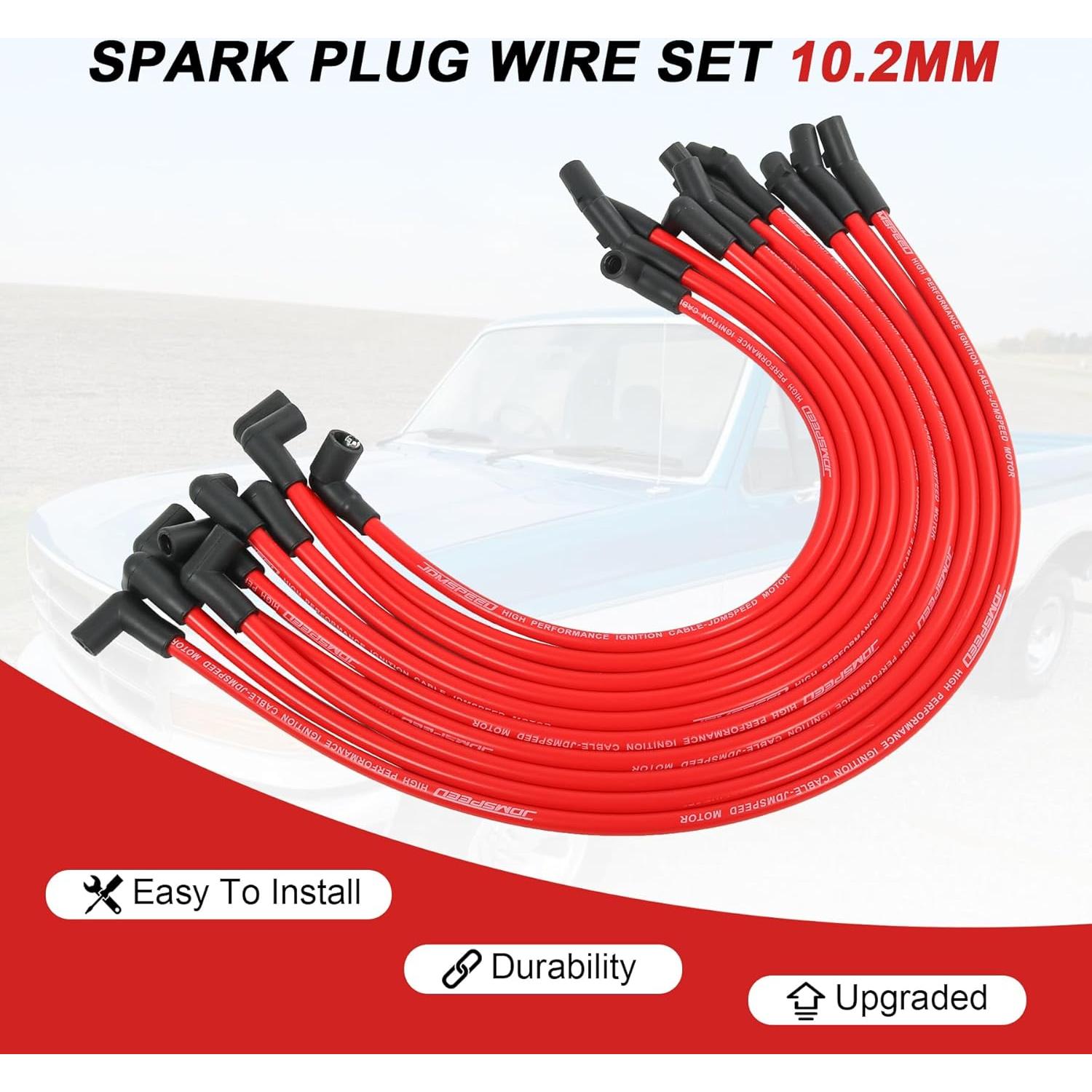 Juego de Cables de Bujía 10.2mm JDMSPEED para Ford F-150 Mustang
