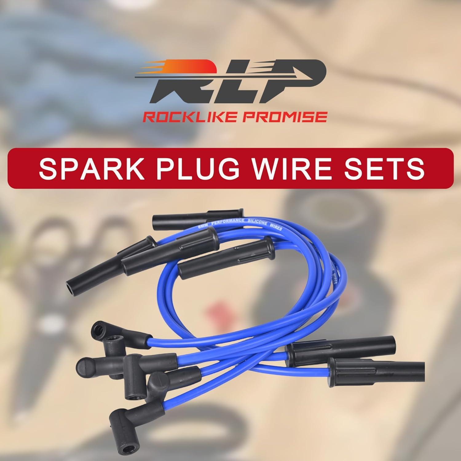 Juego de Cables de Bujía Silicona RLP 8mm Azul para Ford 6 Cilindros