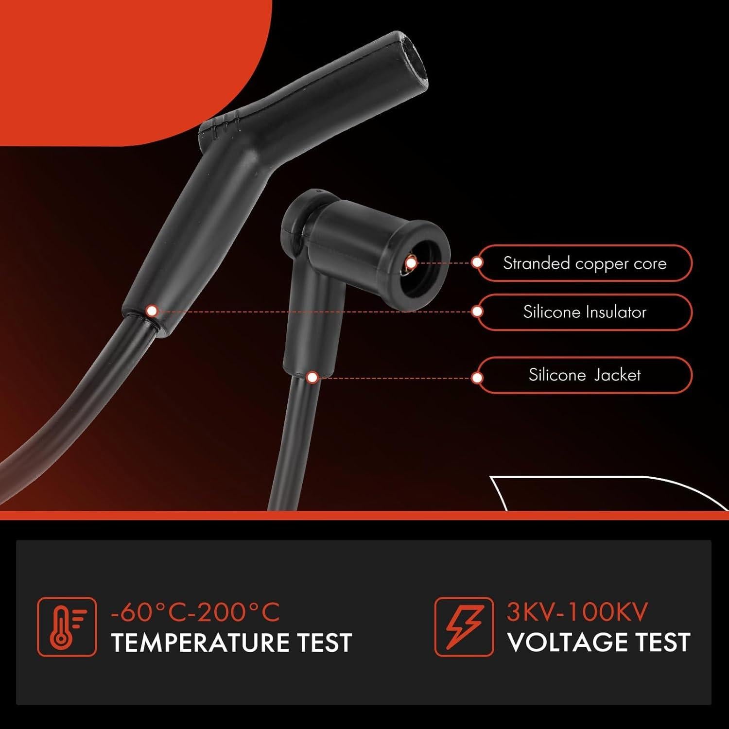 Cables de Bujía de Encendido A-Premium 8mm para Ford y Mazda