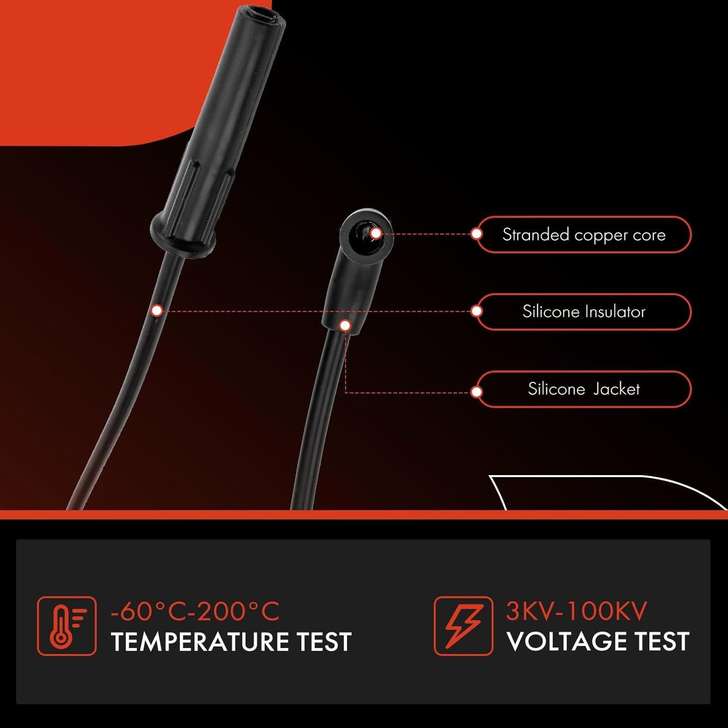 Cables de Bujía A-Premium 8mm para Ford Ranger y Bronco II