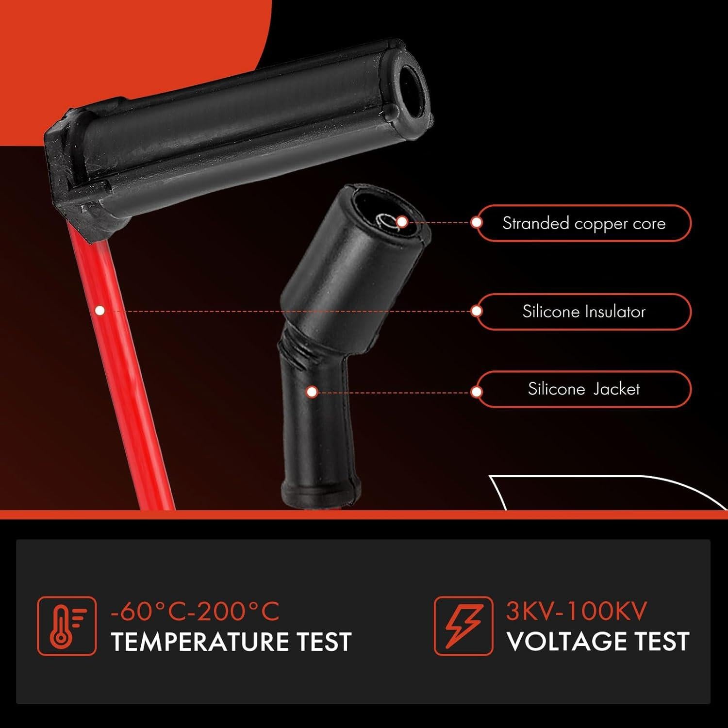 Cables de Bujía A-Premium 8 para Chevrolet y Pontiac 5.7L