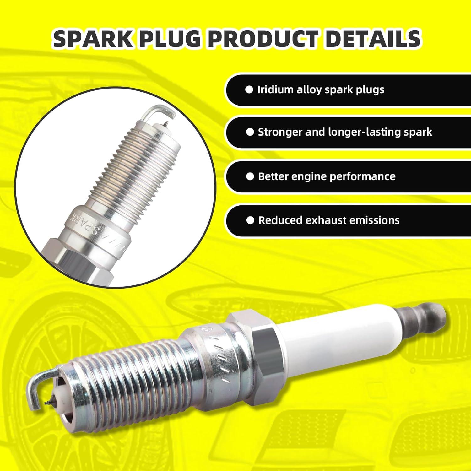 Juego de 6 Bujías de Iridio y Cables MOAUTO 52015 para Ford