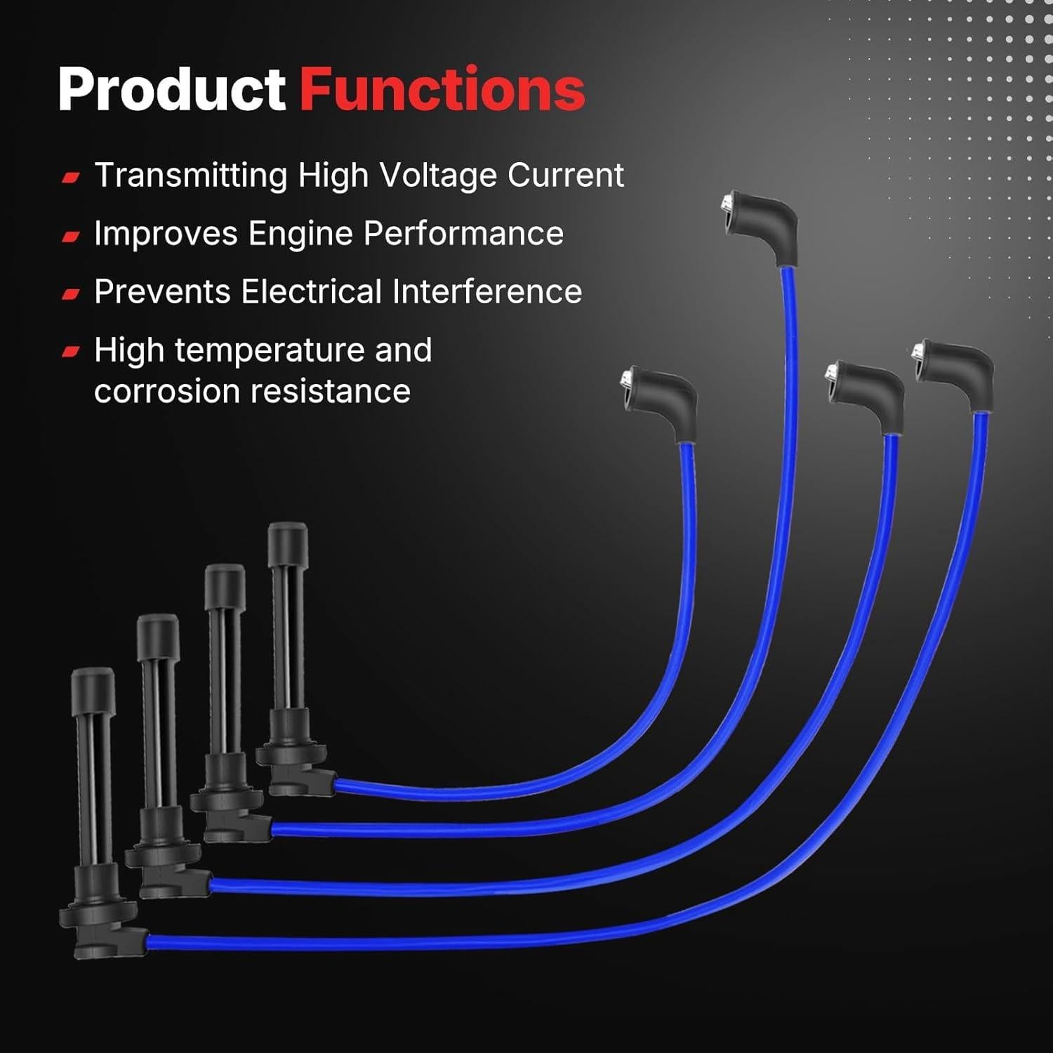 Kit de Cables de Bujía Fit4drive RC-HE76 para Honda y Acura