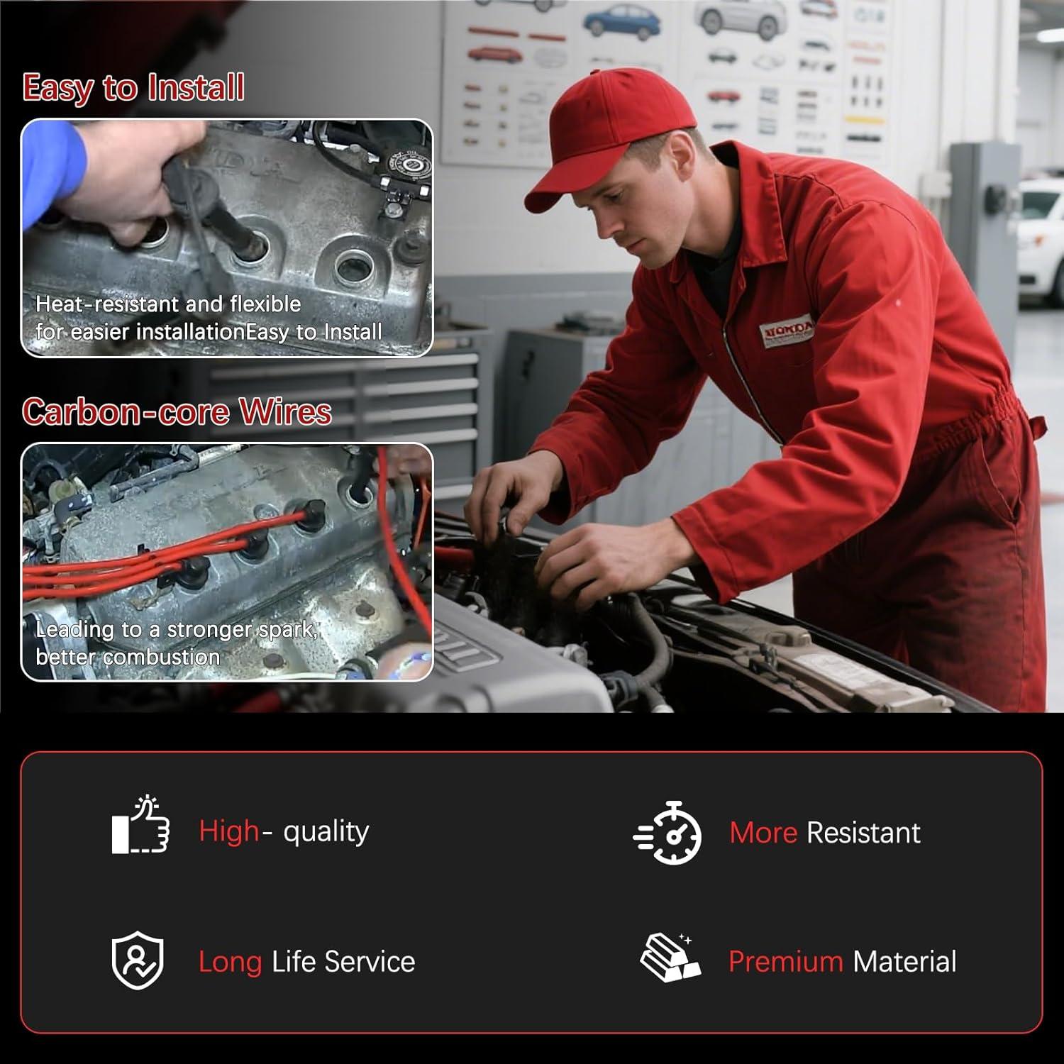 Cables de Bujía BEATURE 10.5mm para Honda Civic Del Sol 1992-2000