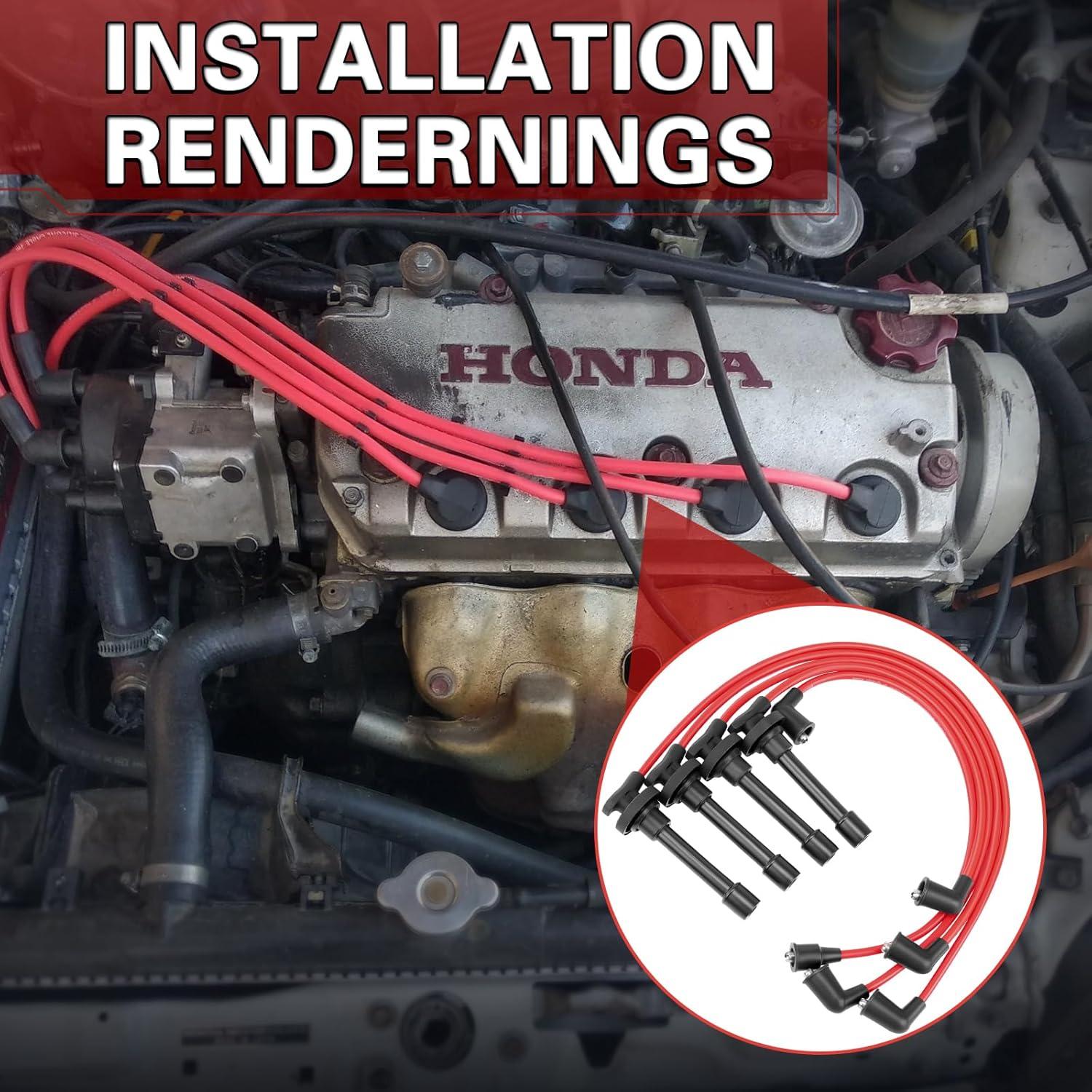 Cables de Bujía BEATURE 10.5mm para Honda Civic Del Sol 1992-2000