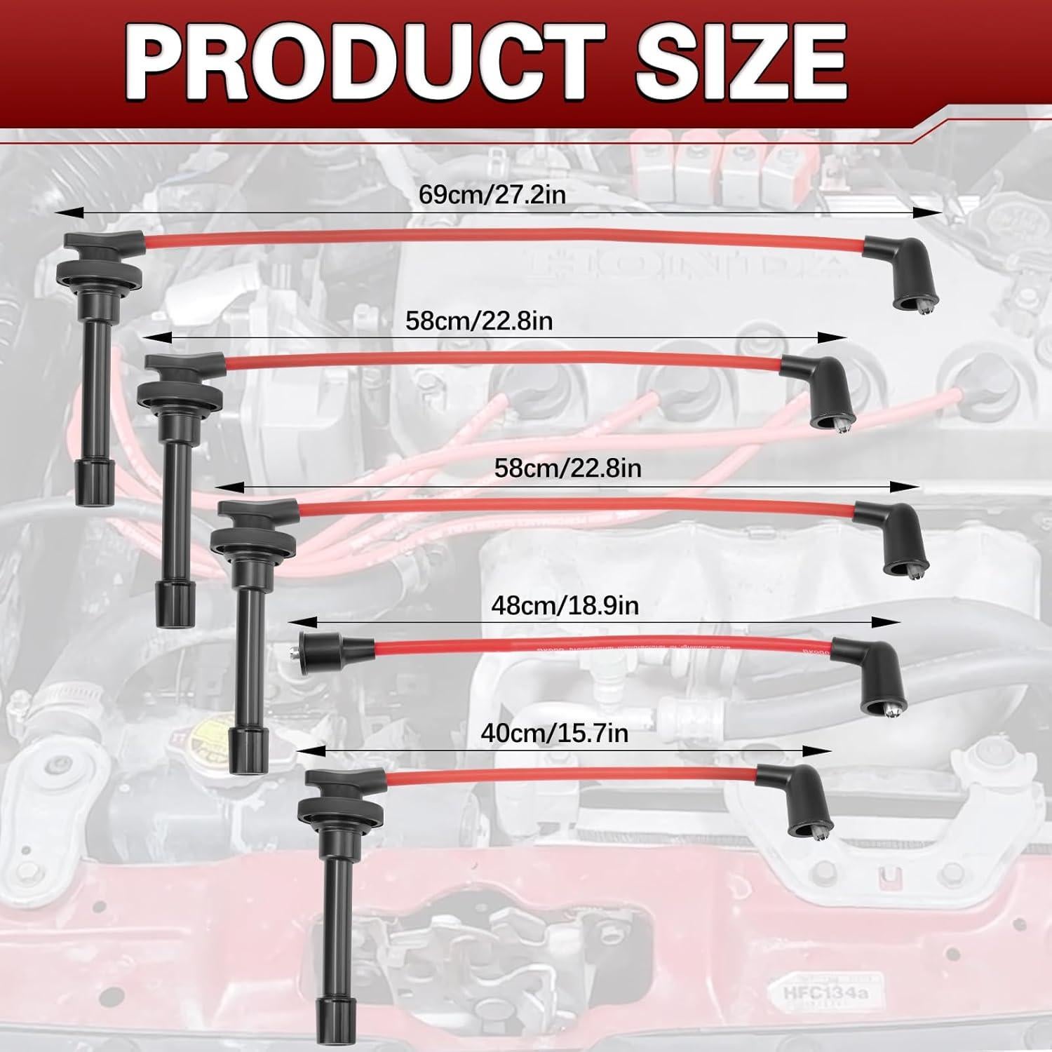 Cables de Bujía BEATURE 10.5mm para Honda Civic Del Sol 1992-2000