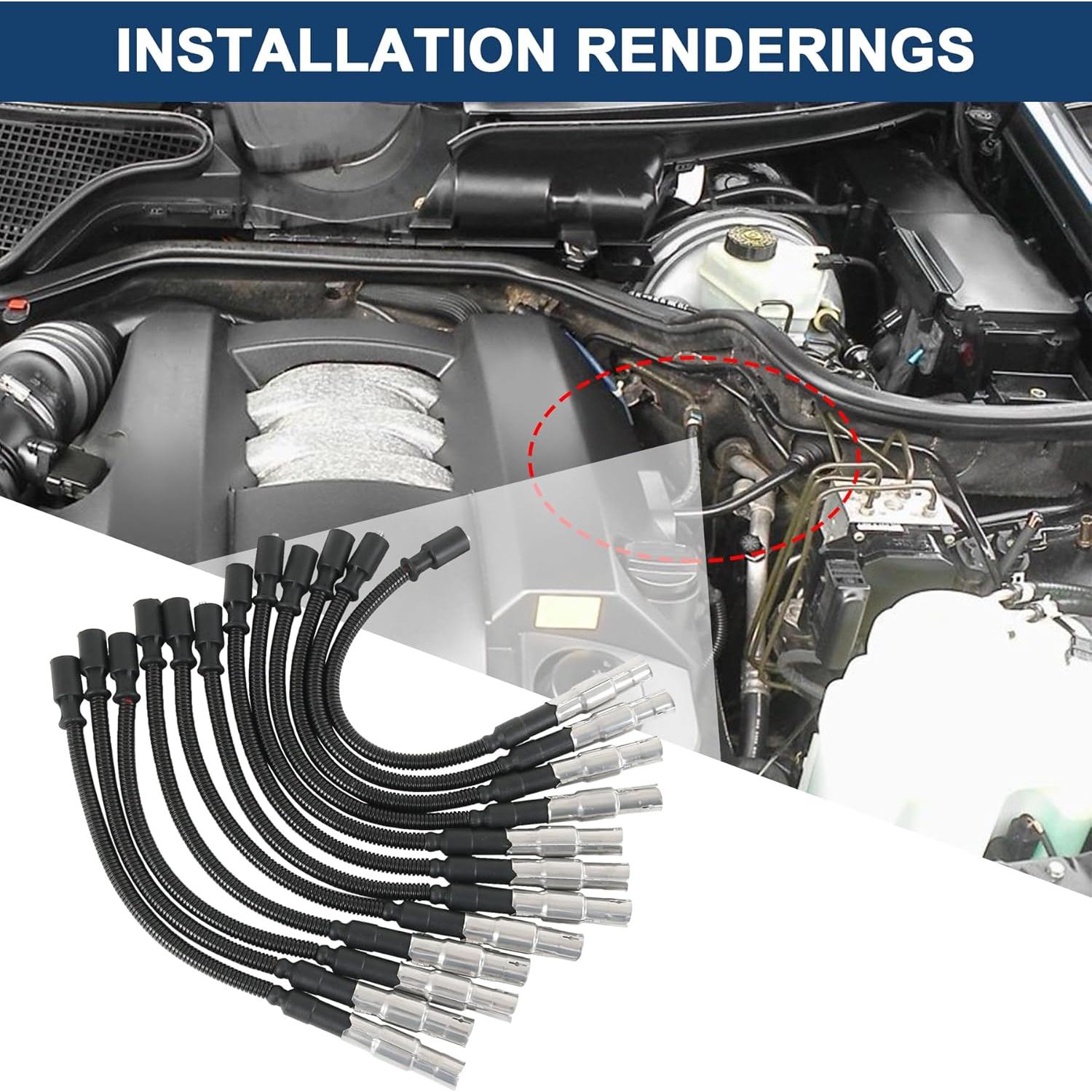 Juego de Cables de Encendido de Bujía JDMSPEED para Mercedes Benz