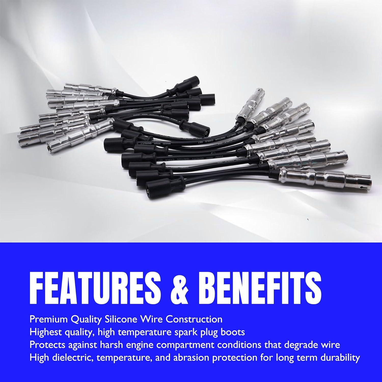 Juego de Cables de Bujía OXCANO 16 PCS Compatible Mercedes-Benz