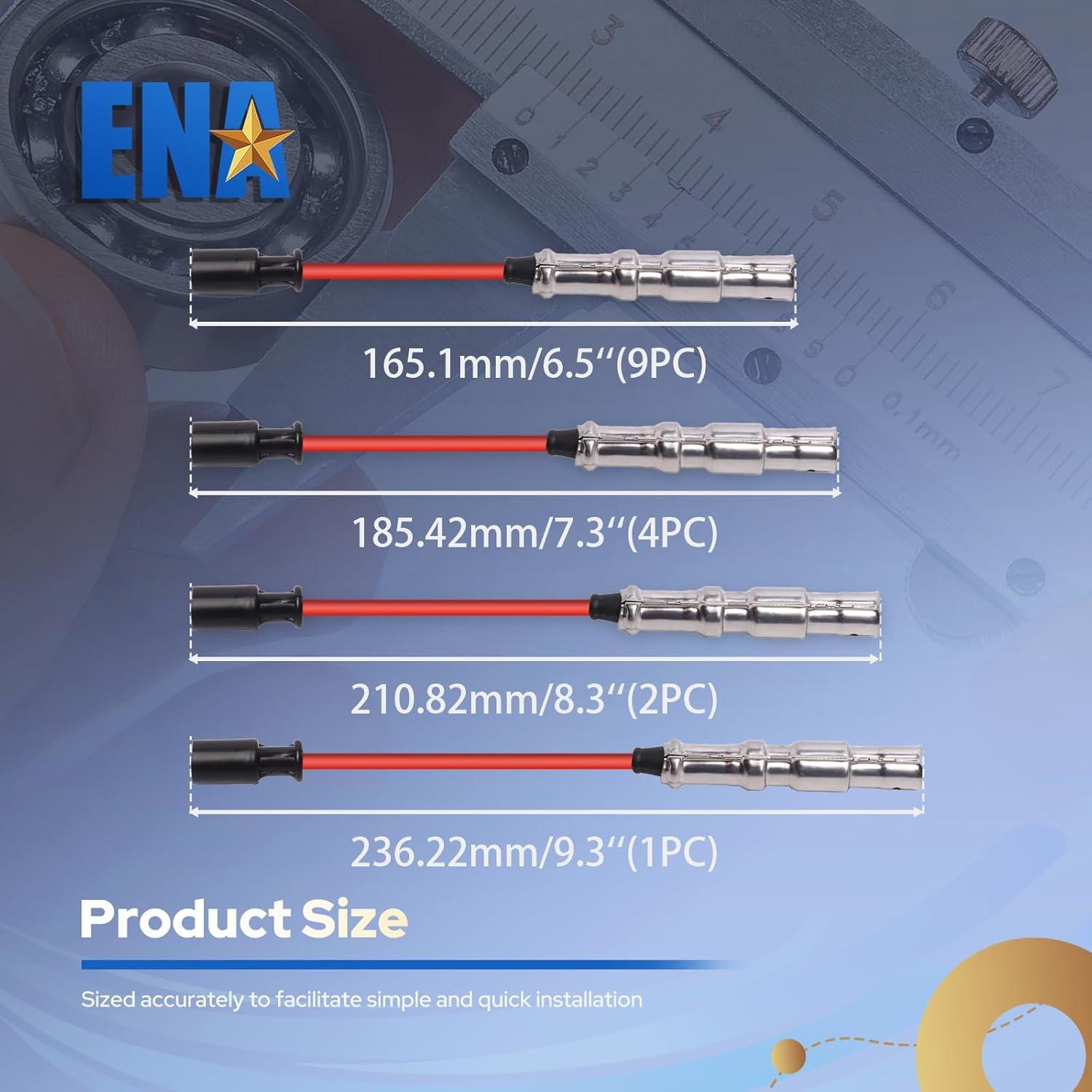 Juego de Cables de Bujía ENA Rojo 8mm para Mercedes-Benz
