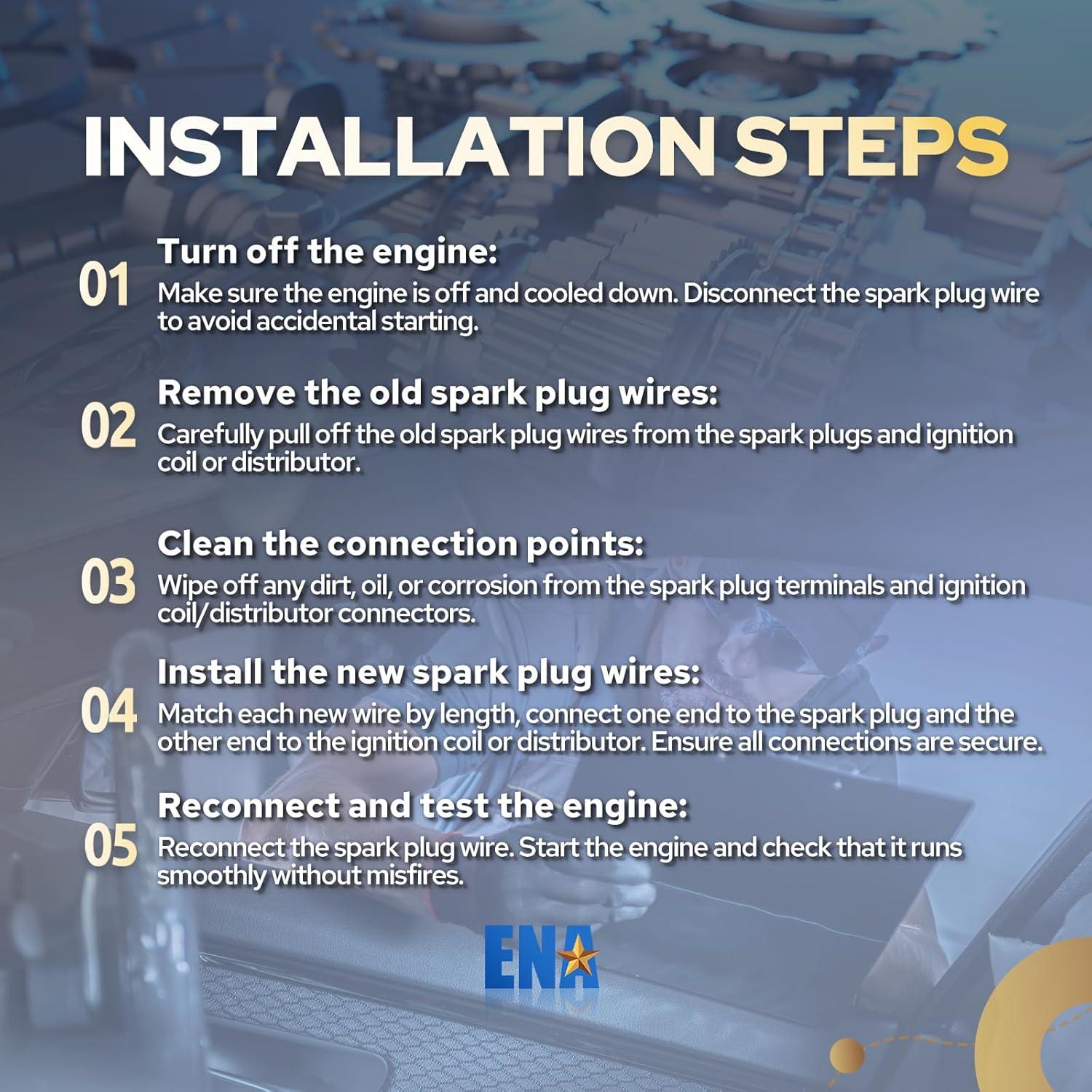 Juego de Cables de Bujía ENA Rojo 8mm para Mercedes-Benz