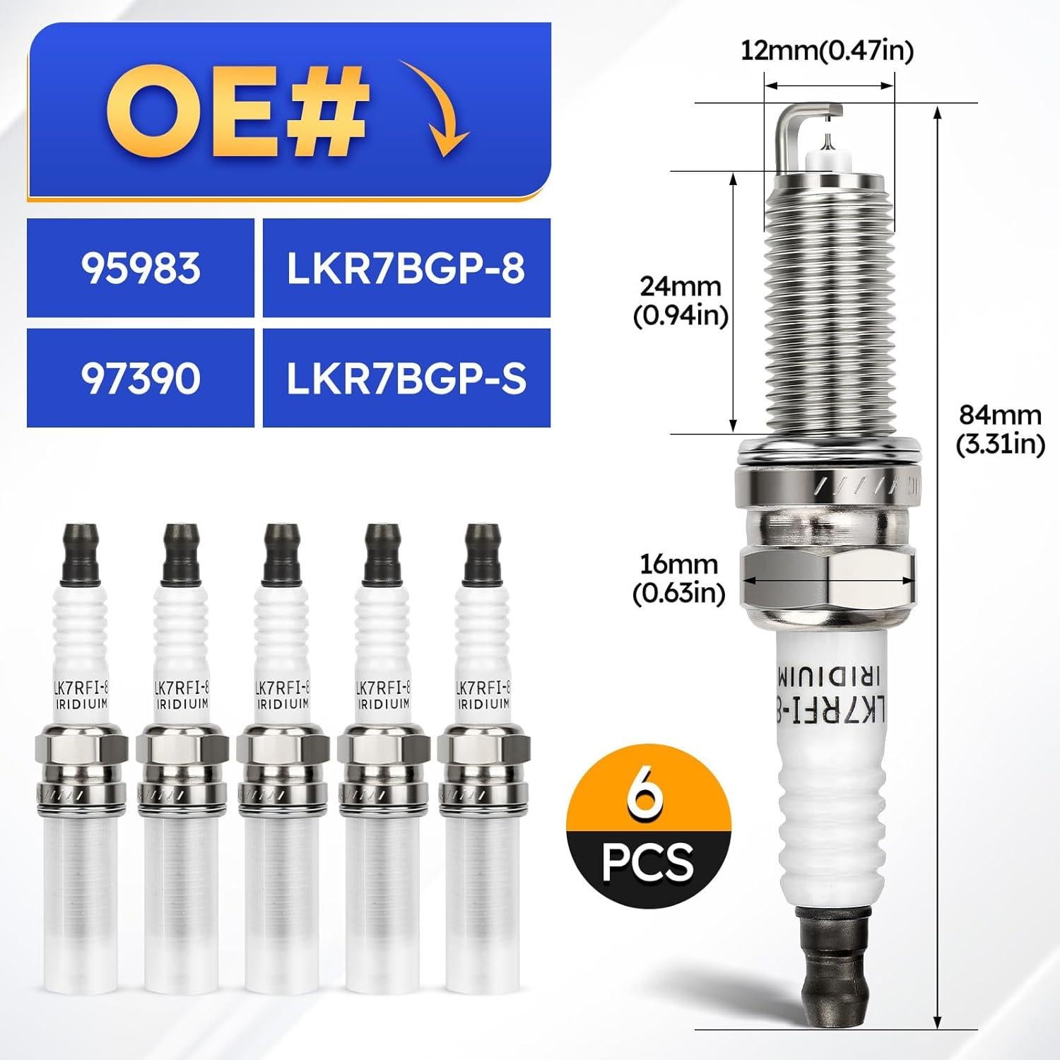 Bujía Doble Iridio X4XZ Compatible Mercedes-Benz y Dodge - Juego de 6