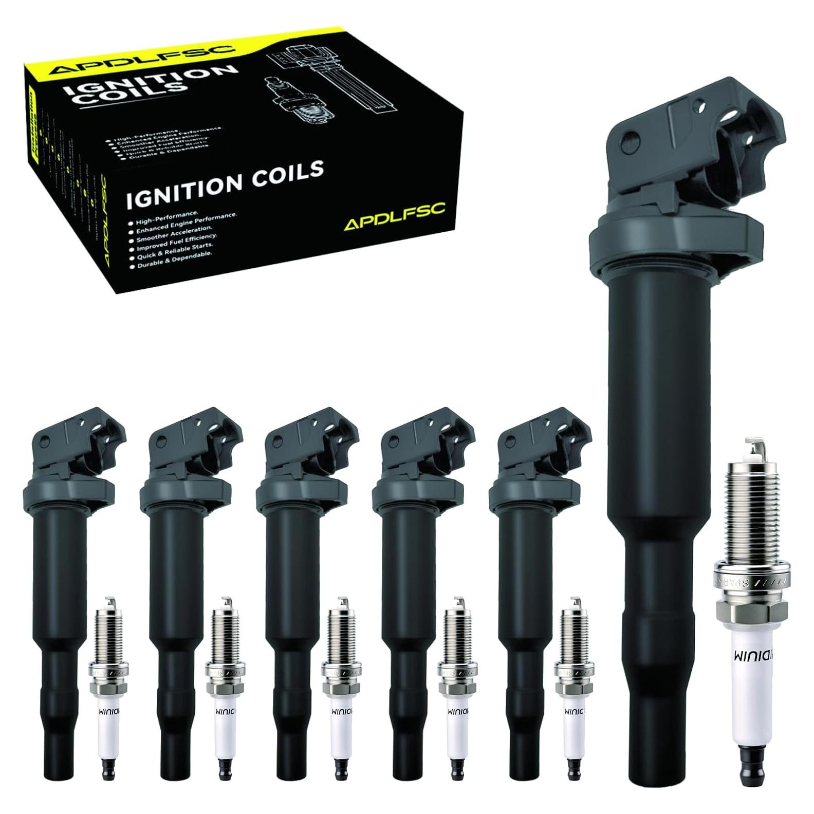 Juego de 6 Bobinas de Encendido y Bujías APDLFSC UF592 para BMW