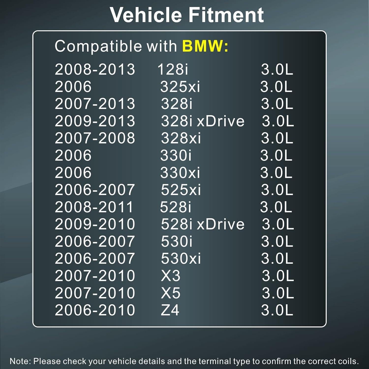 Juego de 6 Bobinas de Encendido y Bujías APDLFSC UF592 para BMW