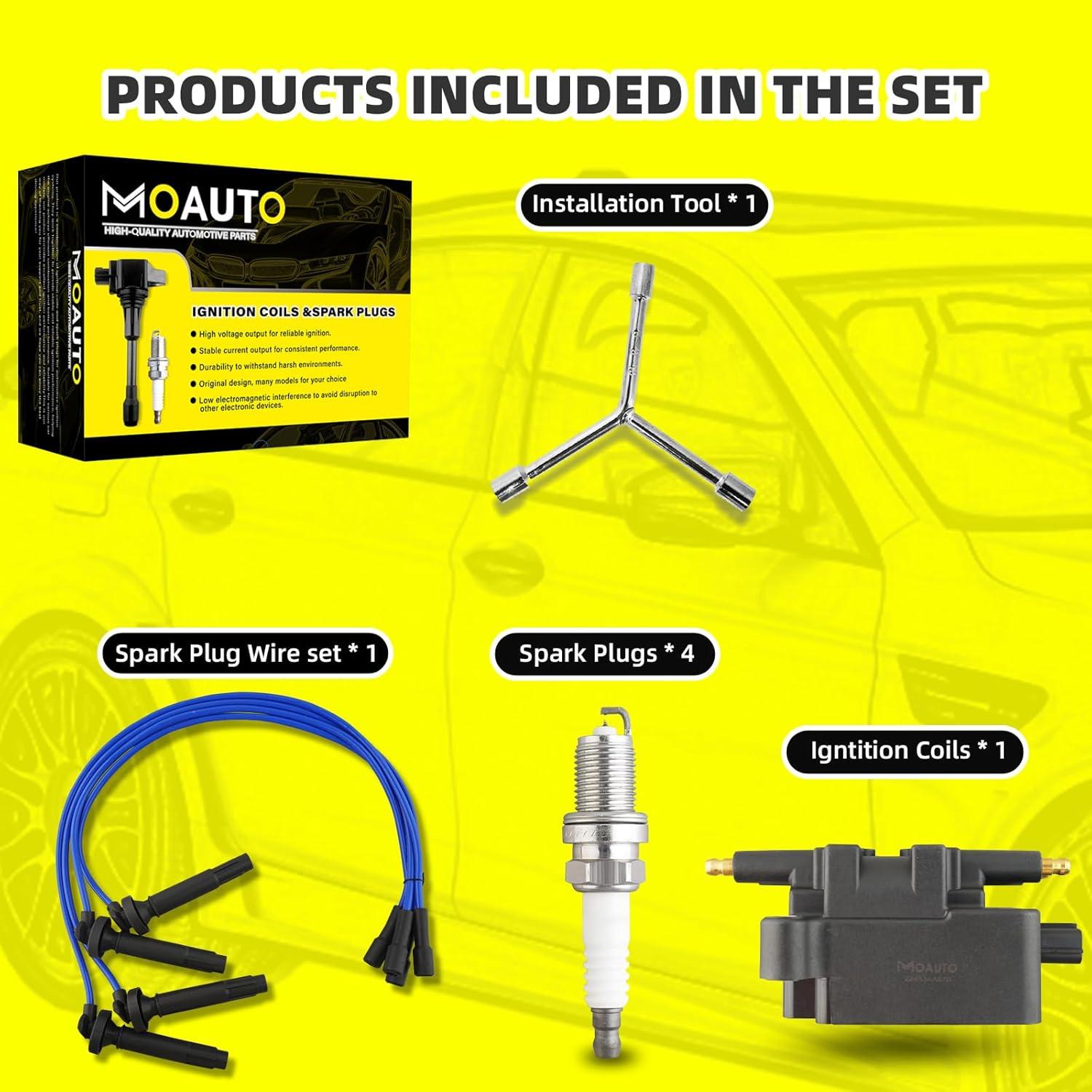 Kit Bobinas de Encendido MOAUTO UF240 + 4 Bujías Iridio Subaru